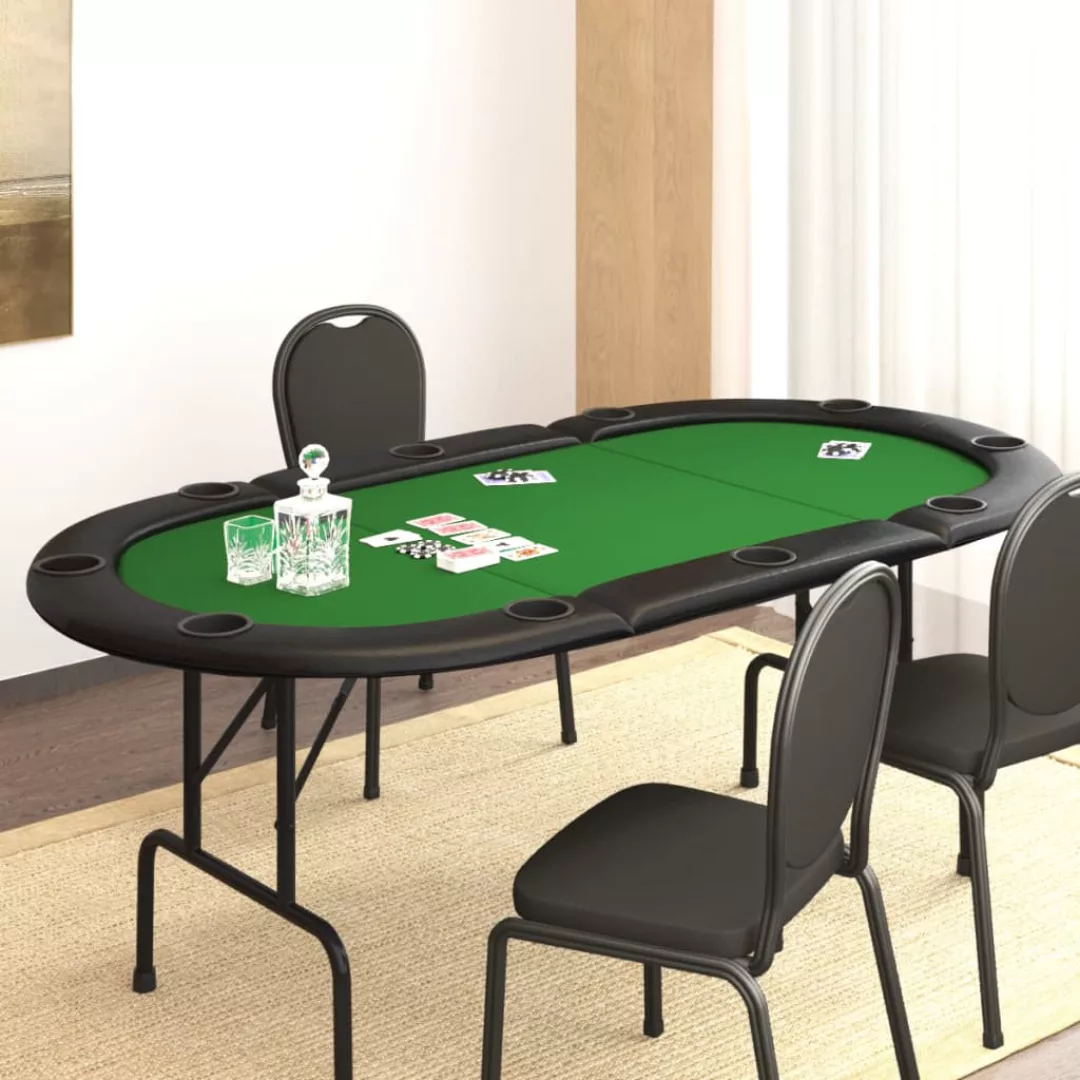 Vidaxl Pokertisch Klappbar 10 Spieler Grün 206x106x75 Cm günstig online kaufen