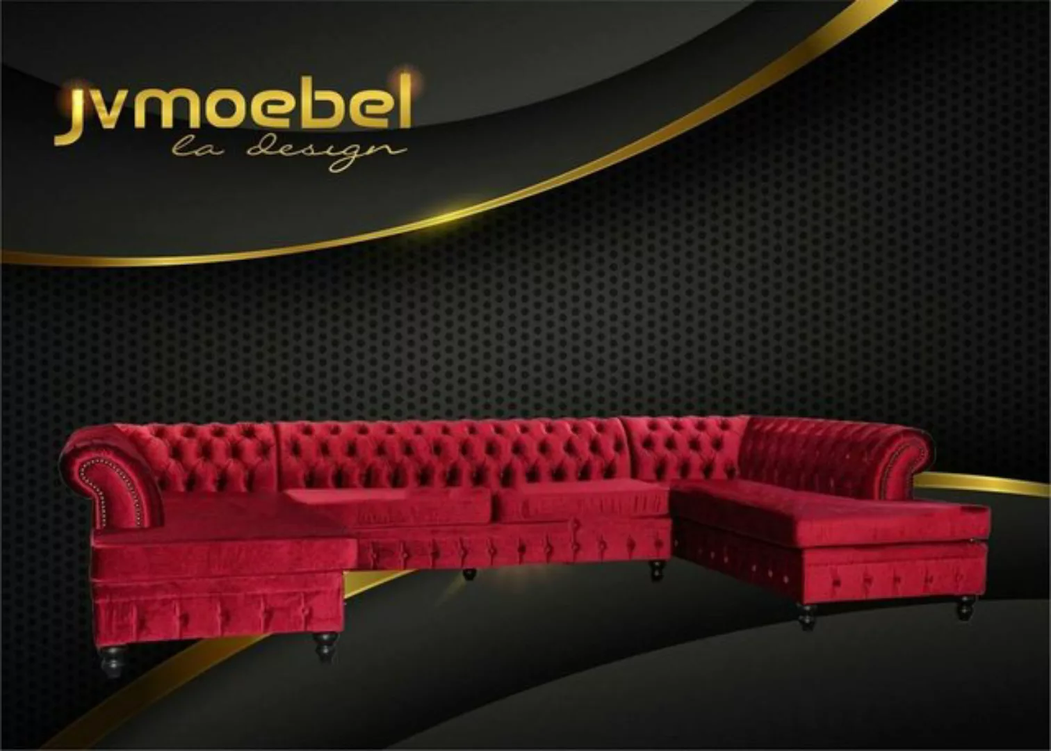 JVmoebel Ecksofa, Chesterfield Wohnzimmer Couch Wohnlandschaft xxl Sofa günstig online kaufen