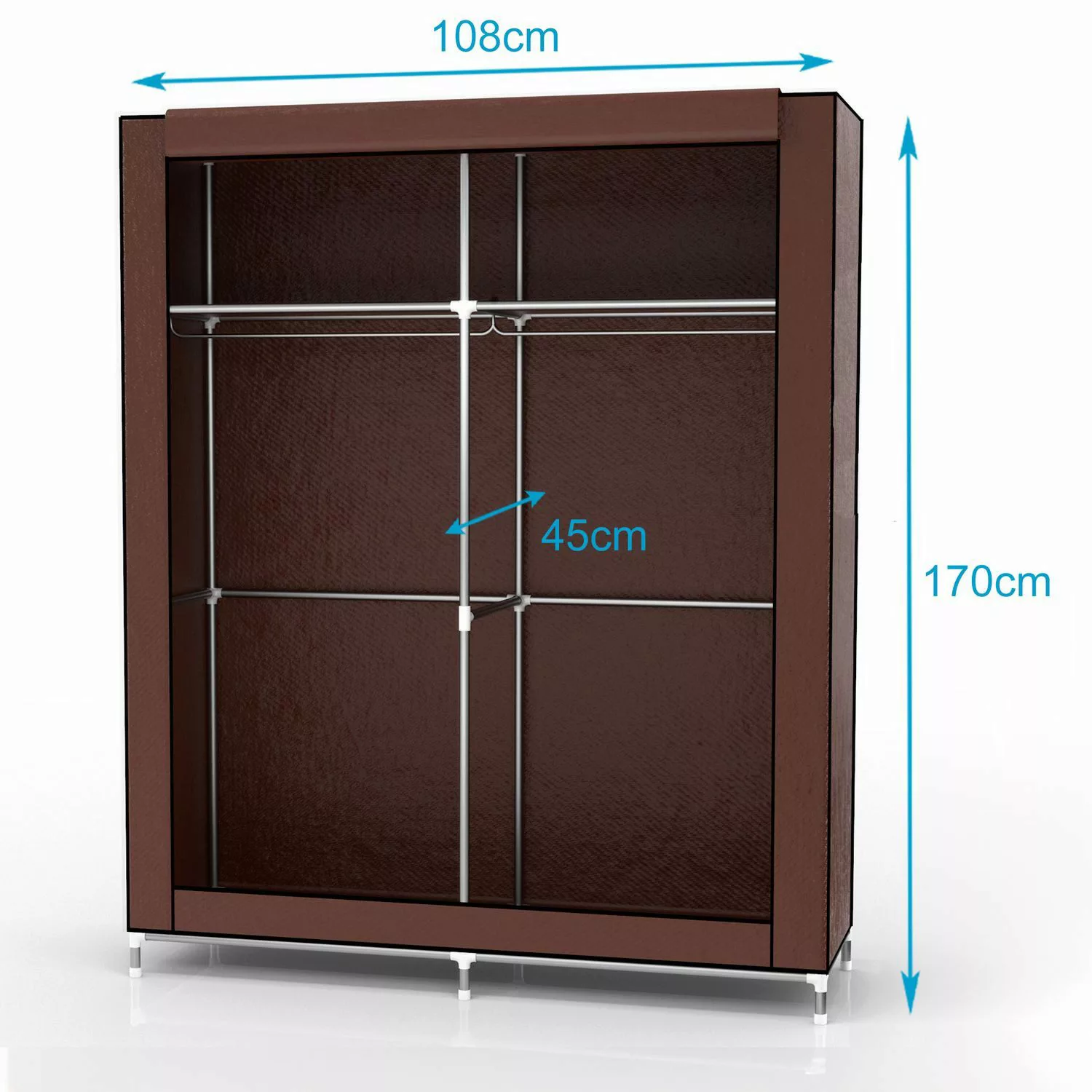 Intirilife Kleiderschrank (Stoffschrank, 1-St) Faltschrank 170x108x45 günstig online kaufen