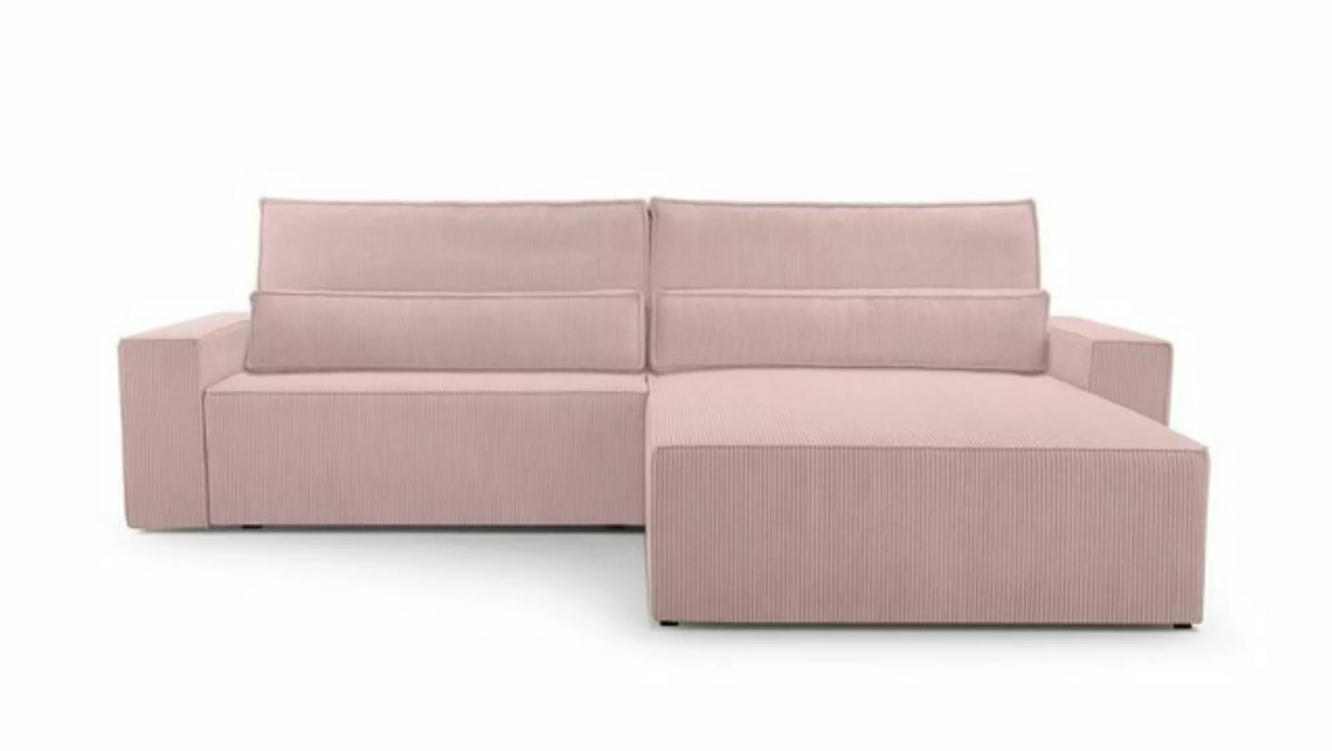 MOEBLO Ecksofa aus Cord DENVER L, Ottomane beidseitig montierbar Couch Cord günstig online kaufen