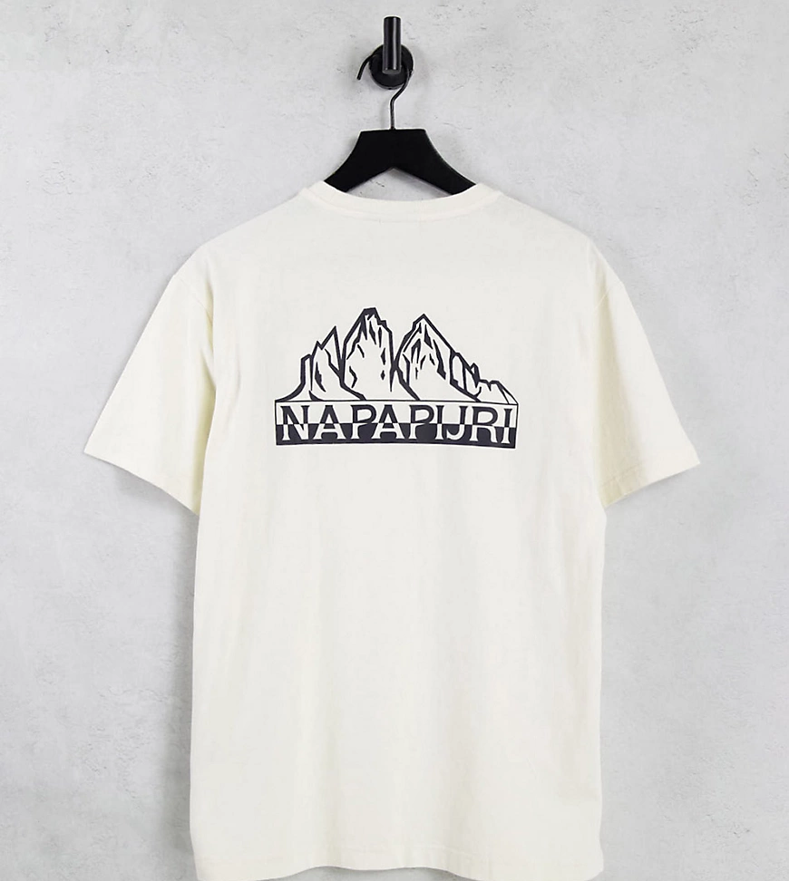 Napapijri – Saretine – T-Shirt in gebrochenem Weiß mit Rückenprint, exklusi günstig online kaufen