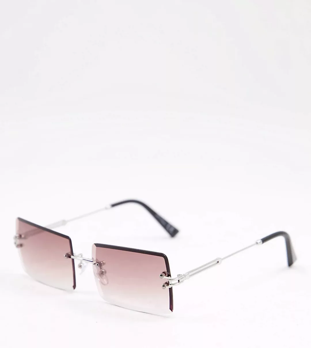 Jeepers Peepers – Eckige Sonnenbrille für Damen in Silberoptik mit rosa get günstig online kaufen