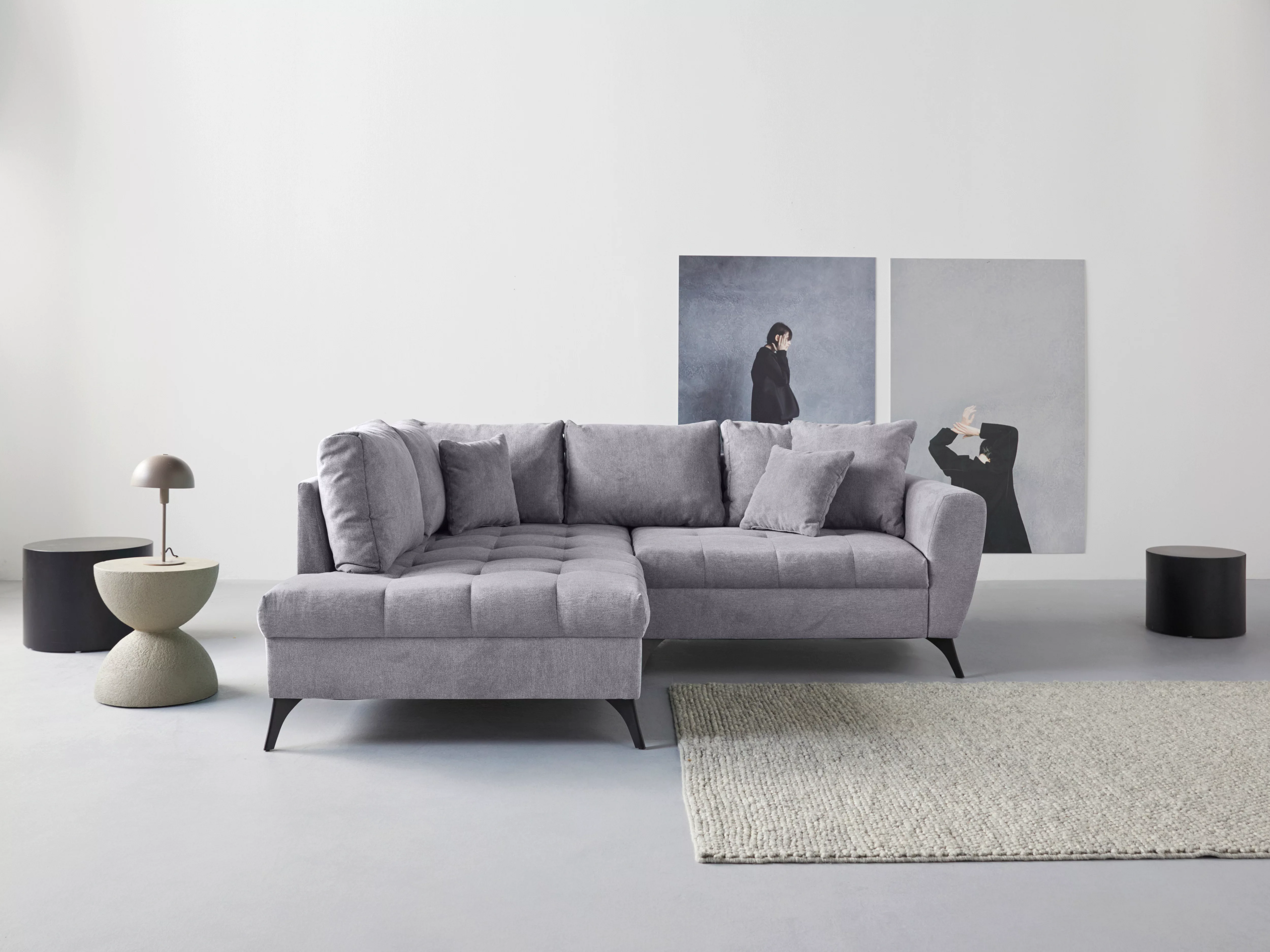 INOSIGN Ecksofa "Lörby L-Form", auch mit Aqua clean-Bezug, feine Steppung i günstig online kaufen