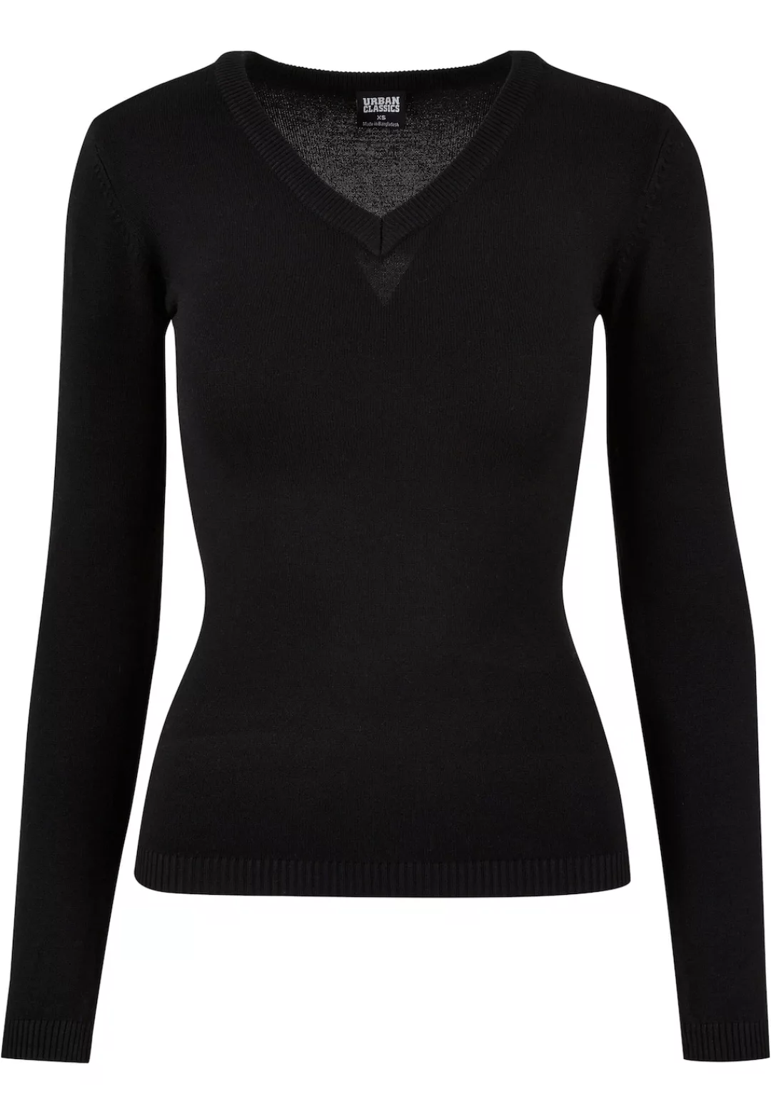 URBAN CLASSICS Rundhalspullover "Urban Classics Damen Ladies Knitted V-Neck günstig online kaufen