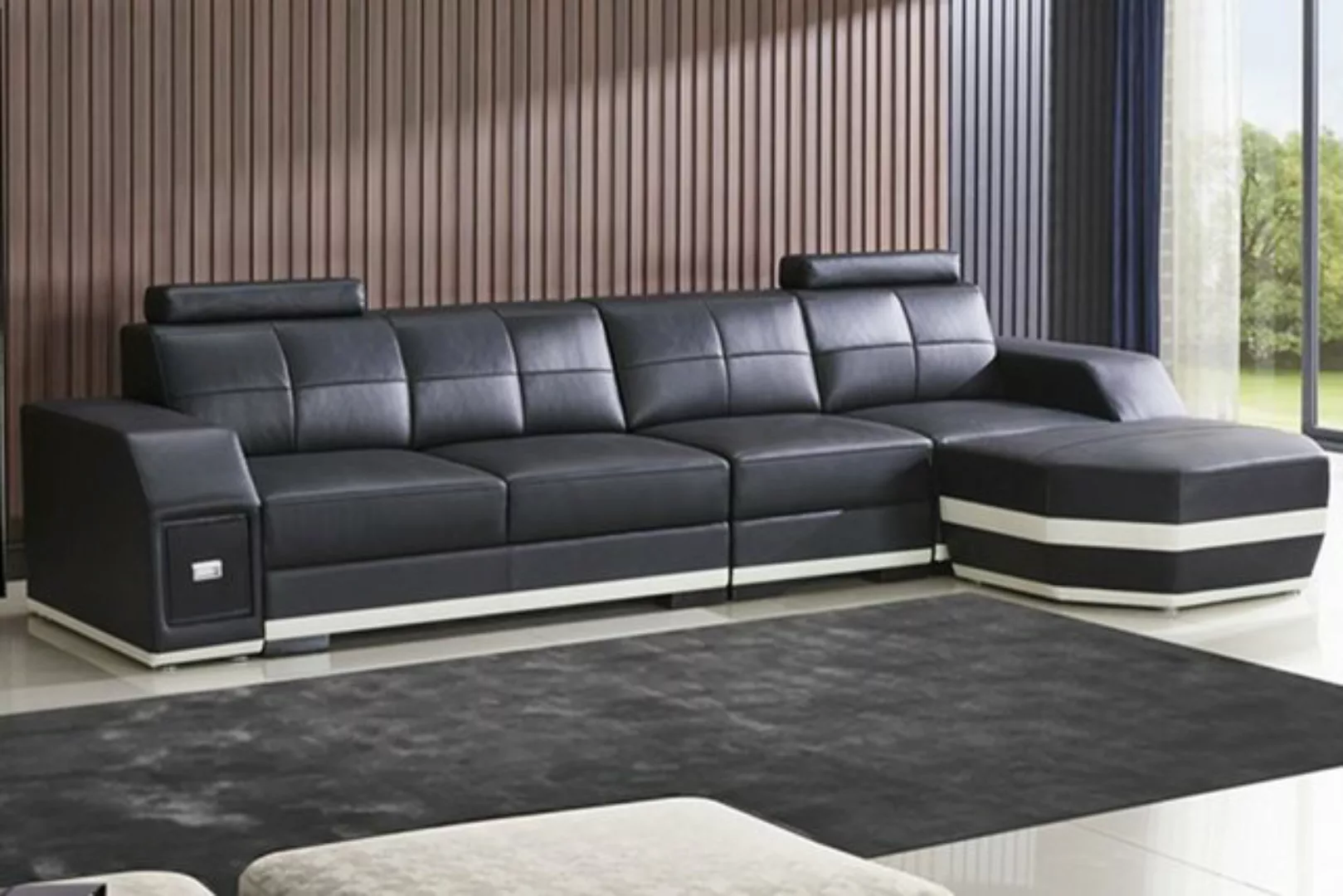 JVmoebel Ecksofa, Ledersofa Wohnlandschaft Eck Garnitur Design Modern Sofa günstig online kaufen