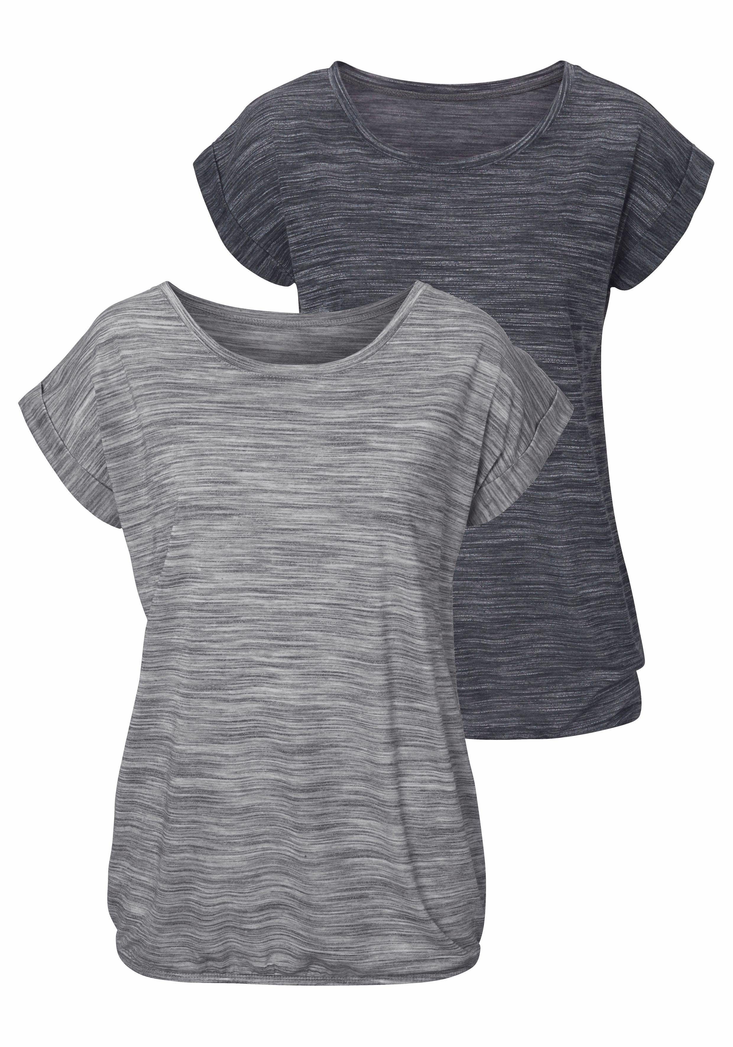 Beachtime Kurzarmshirt mit Struktureffekt (2er-Pack) aus günstig online kaufen