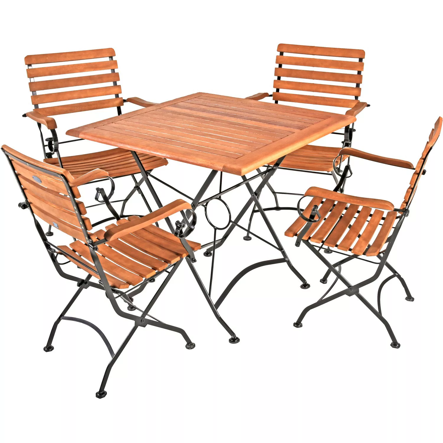 Garden Pleasure Gartenmöbel-Set Wien 5-teilig 89 cm x 180 cm x 180 cm Teak günstig online kaufen