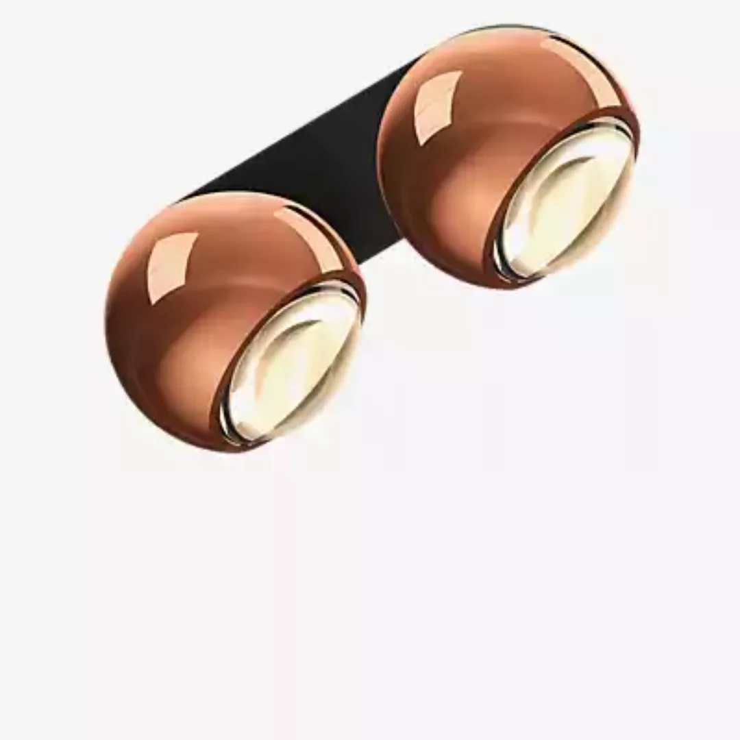 Occhio Io Giro Doppio Volt C Strahler LED, Kopf roségold/Baldachin schwarz günstig online kaufen