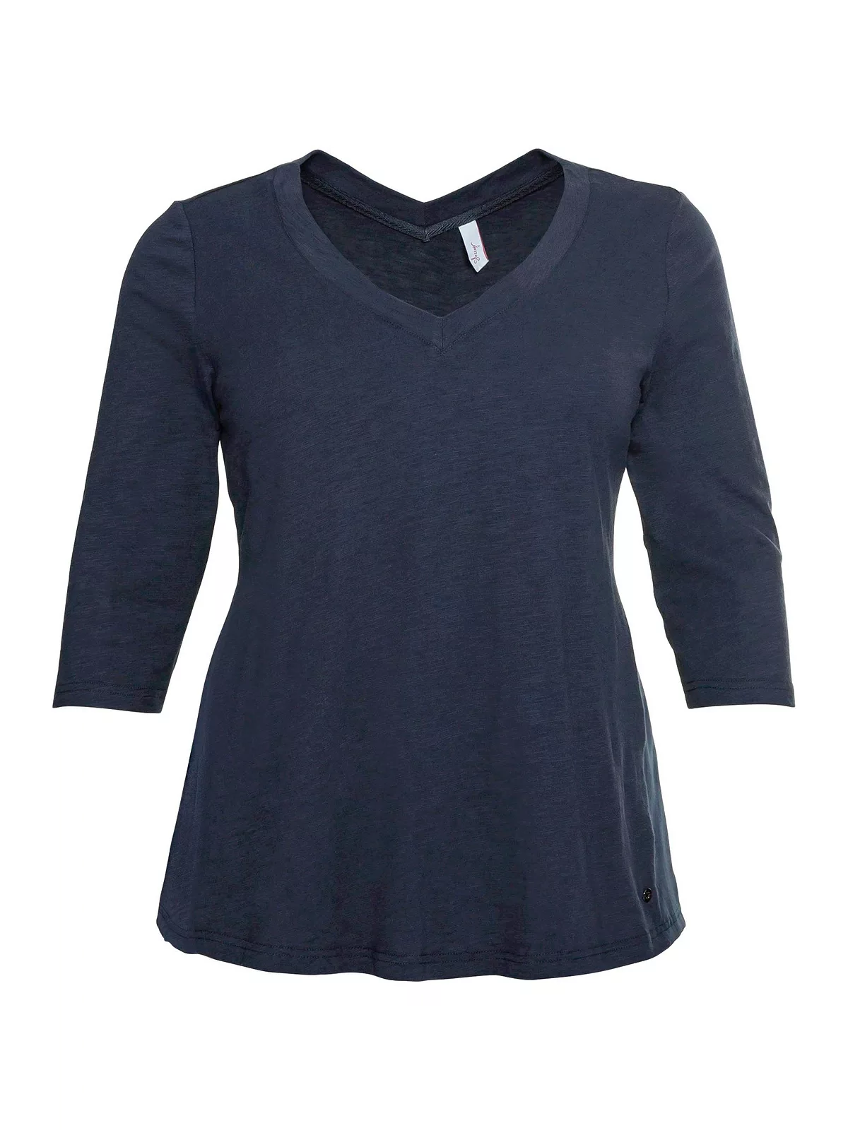Sheego 3/4-Arm-Shirt "Große Größen", mit seitlichem Einsatz aus Webstoff günstig online kaufen