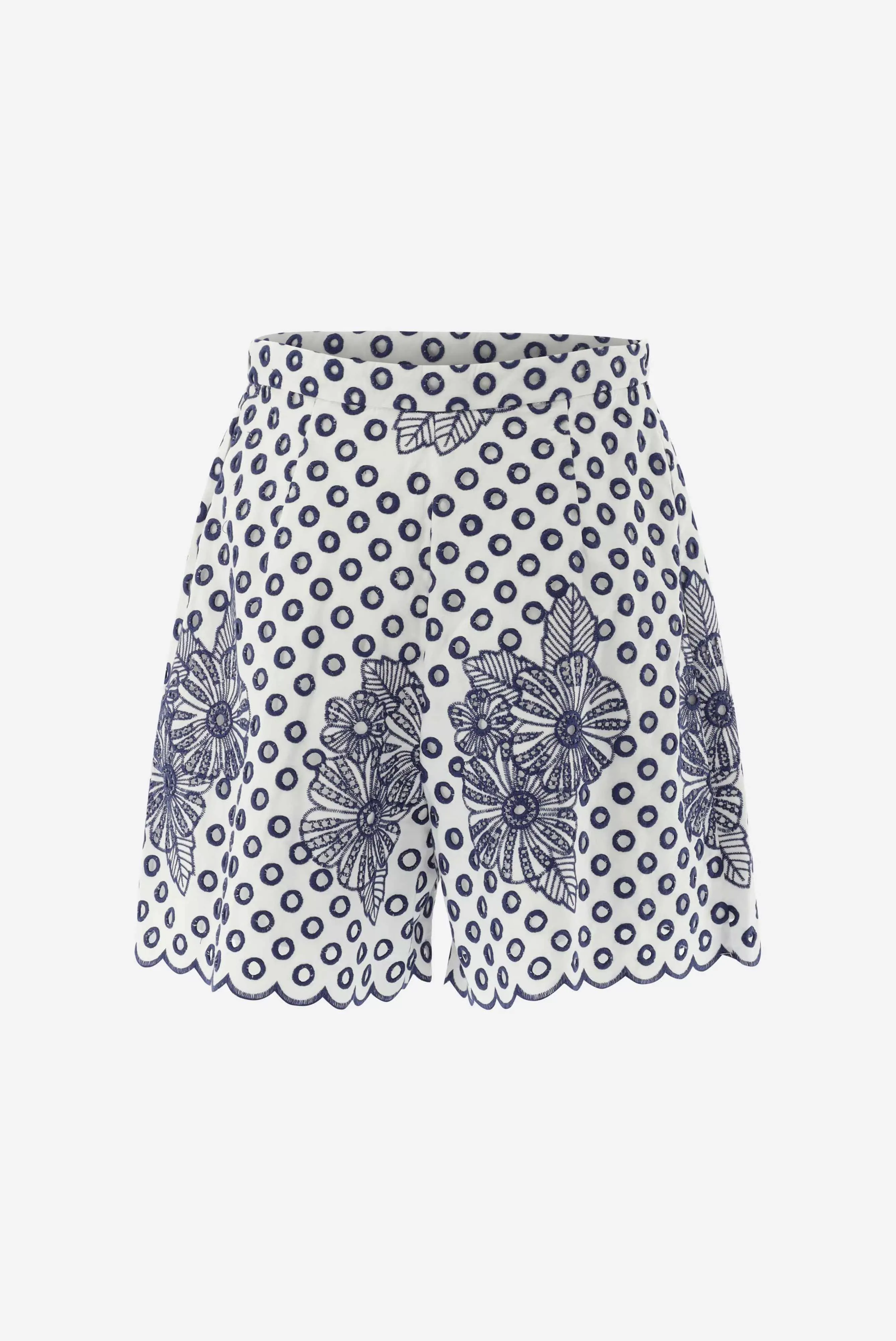 Shorts mit Lochstickerei günstig online kaufen