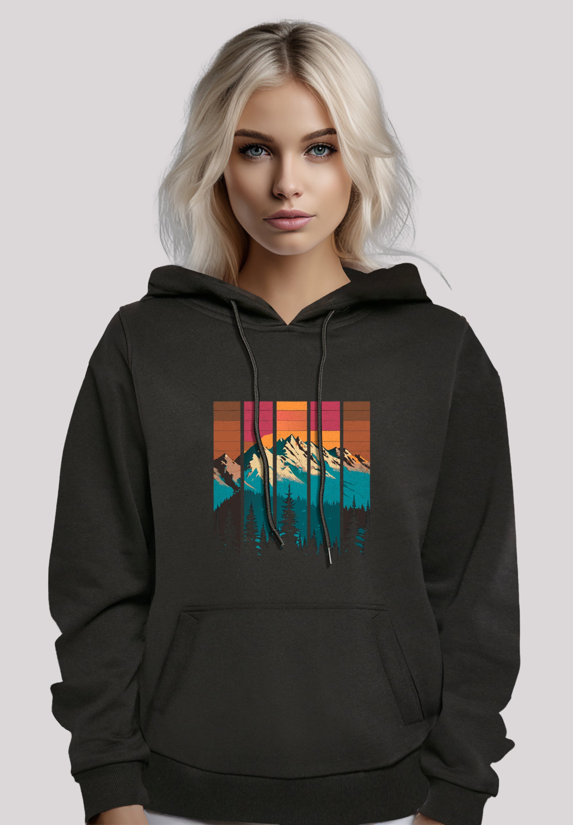 F4NT4STIC Kapuzenpullover "Berg Sonnenuntergang Retro", Premium Qualität günstig online kaufen