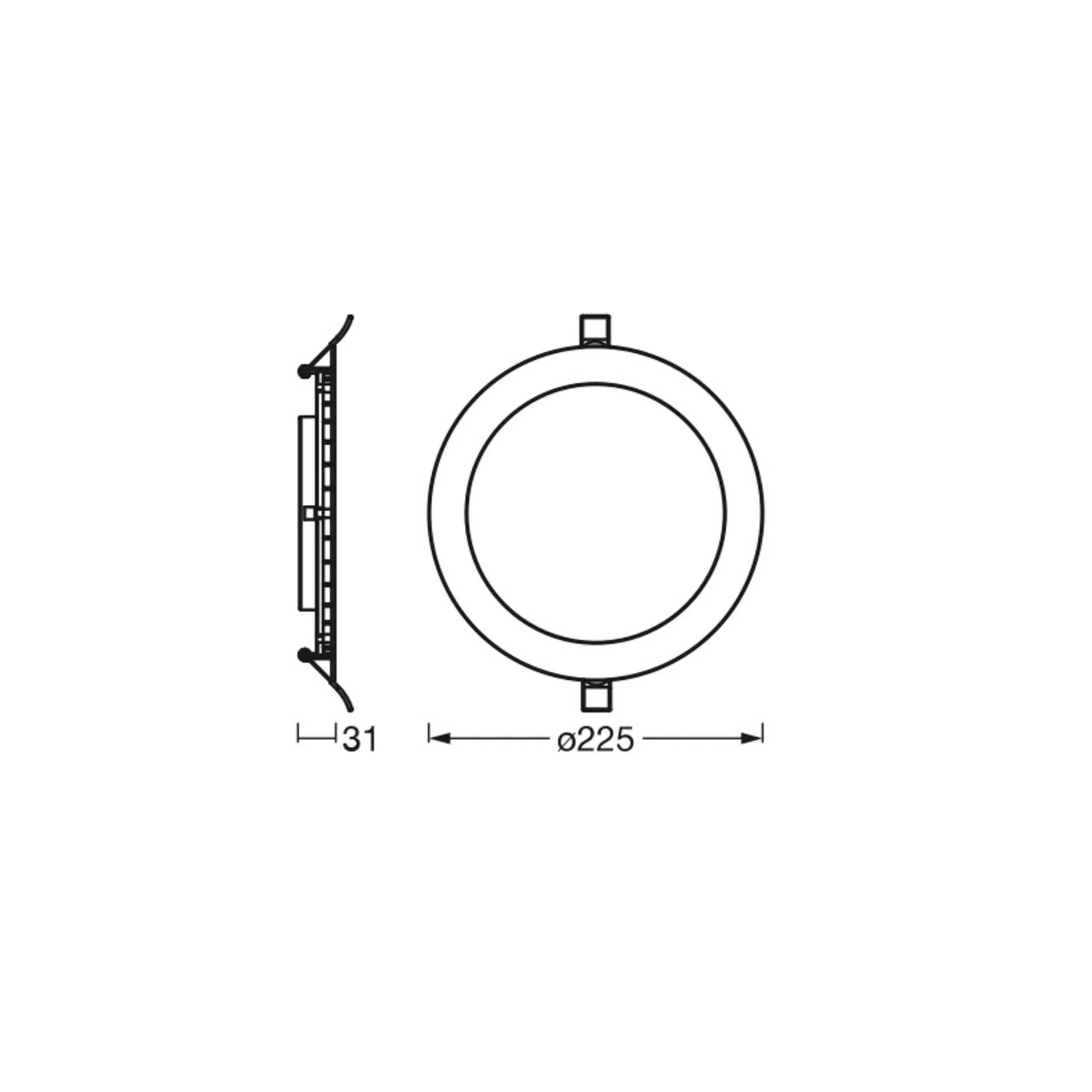 OSRAM LED-Deckeneinbauleuchte SLIM, Ø 23 cm, 6.500 K, weiß günstig online kaufen