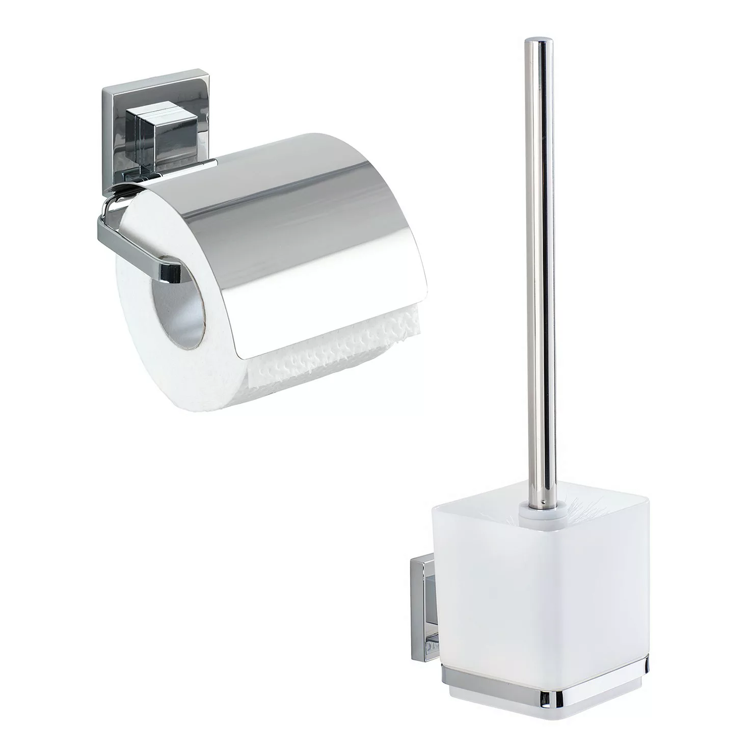 WENKO VacuumLoc® WC-Set Quadro 2-teilig Edelstahl, WC-Garnitur und Toilette günstig online kaufen