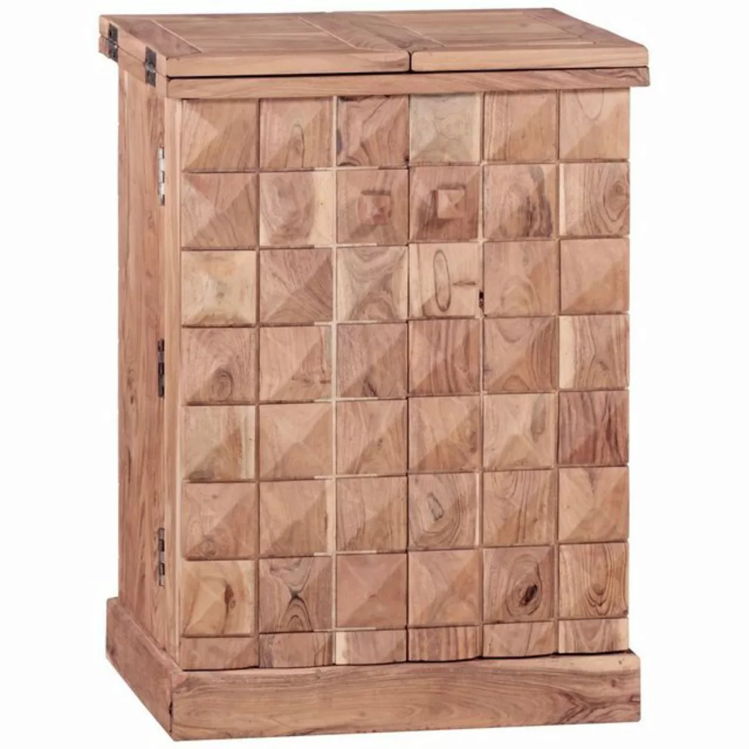 FINEBUY Barschrank SuVa3510_1 (Hausbar Akazie Massivholz 65x91x50 cm mit Tü günstig online kaufen