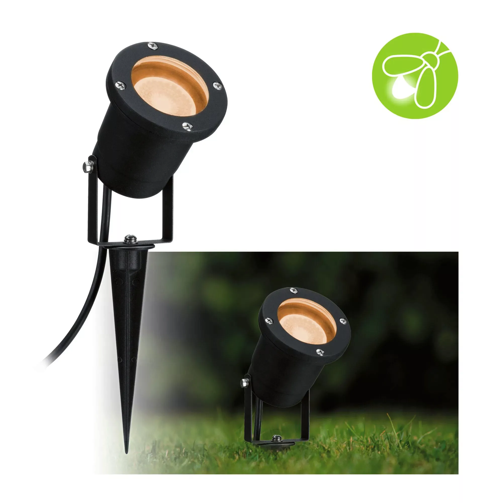 Paulmann "LED Gartenstrahler Goldlicht insektenfreundlich IP65 rund 92mm 22 günstig online kaufen