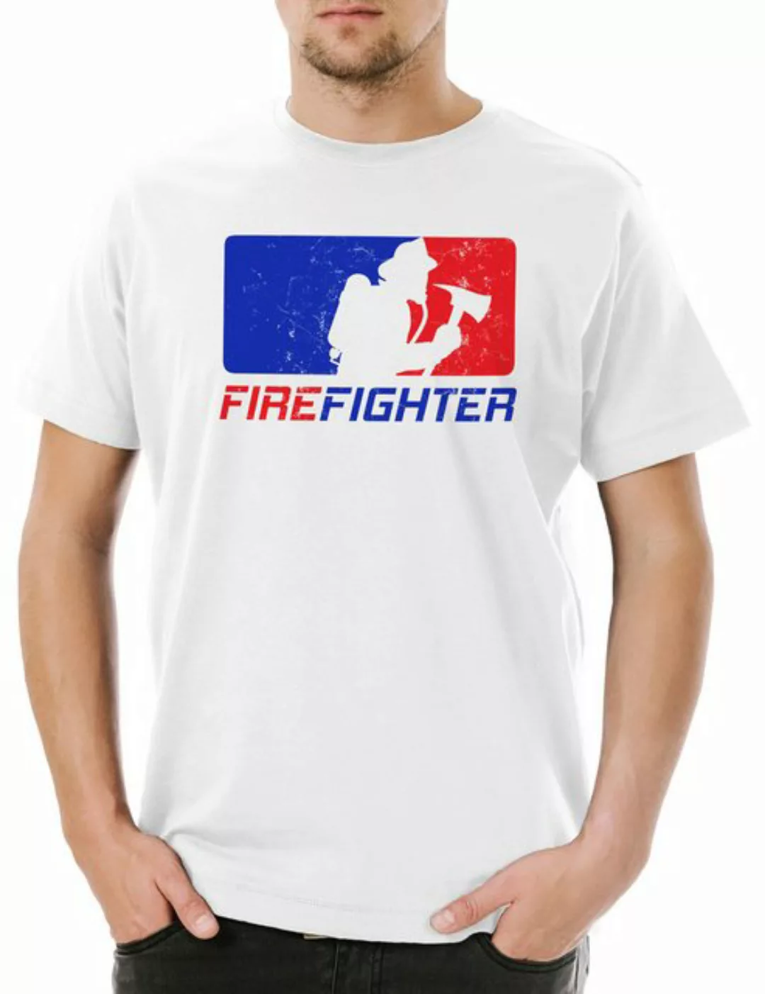 Urban Backwoods Print-Shirt Firefighter Herren T-Shirt Feuerwehr Fire Briga günstig online kaufen