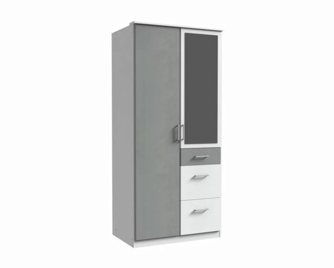 freiraum Kleiderschrank Click (B/H/T: 90x198x58 cm) in Weiß mit 3 Schublade günstig online kaufen