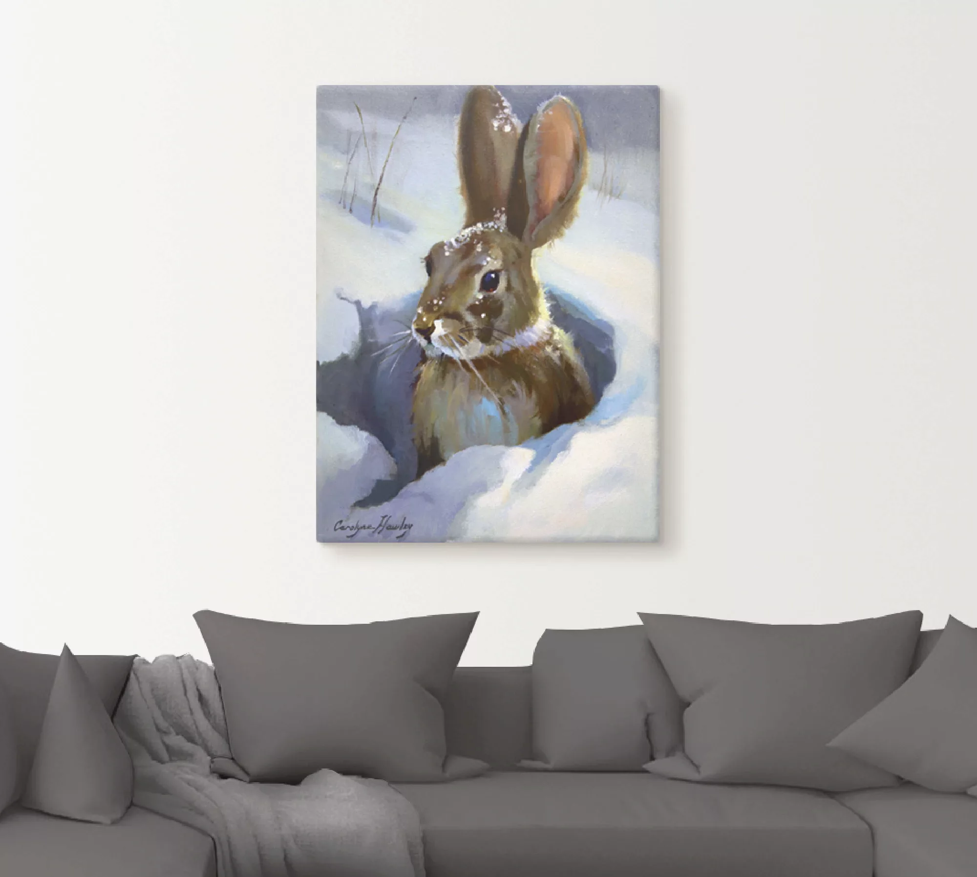 Artland Wandbild "Schneehase", Wildtiere, (1 St.), als Leinwandbild, Poster günstig online kaufen