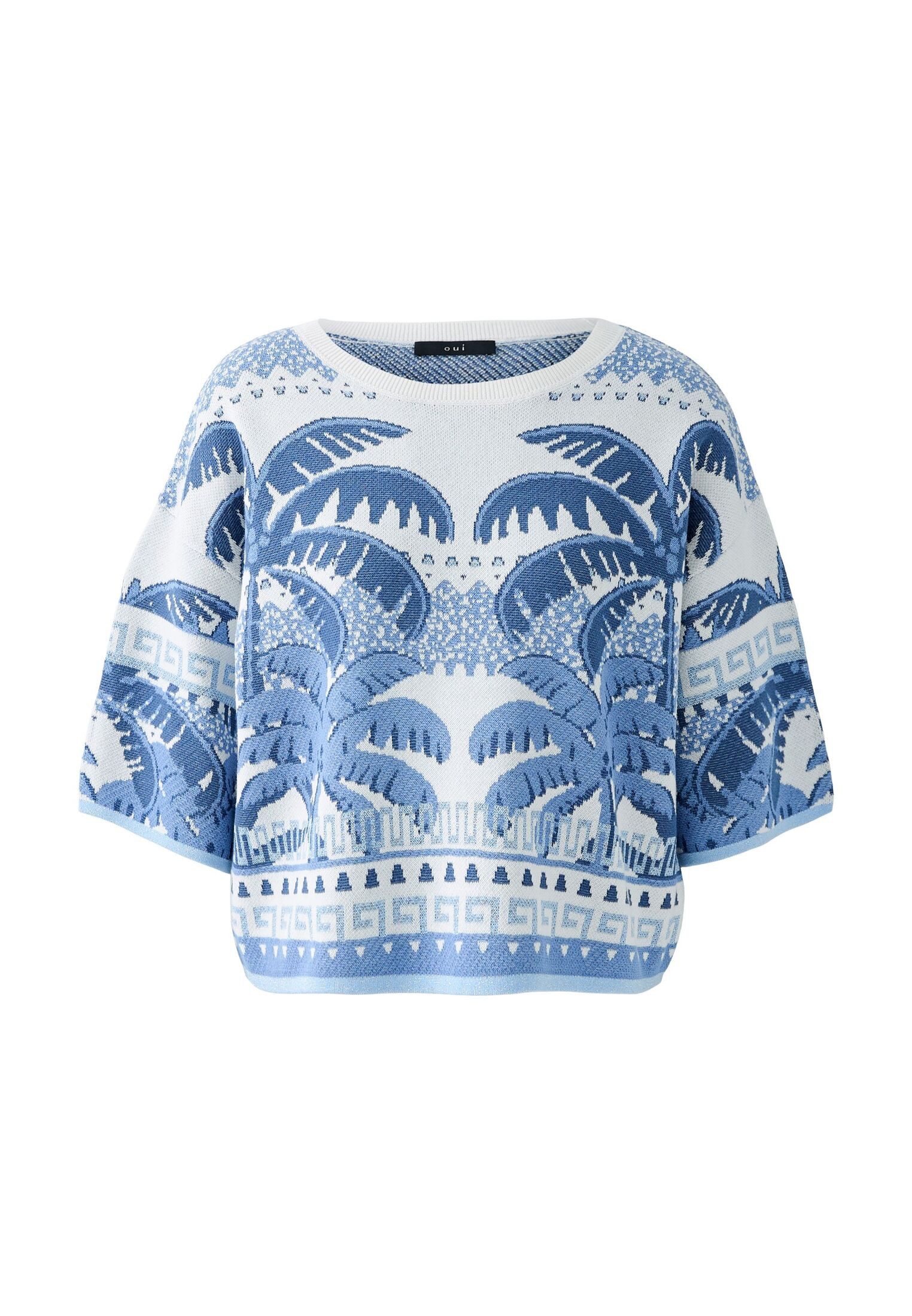 Oui Rundhalspullover Pullover Baumwoll- Viskosemischung mit günstig online kaufen