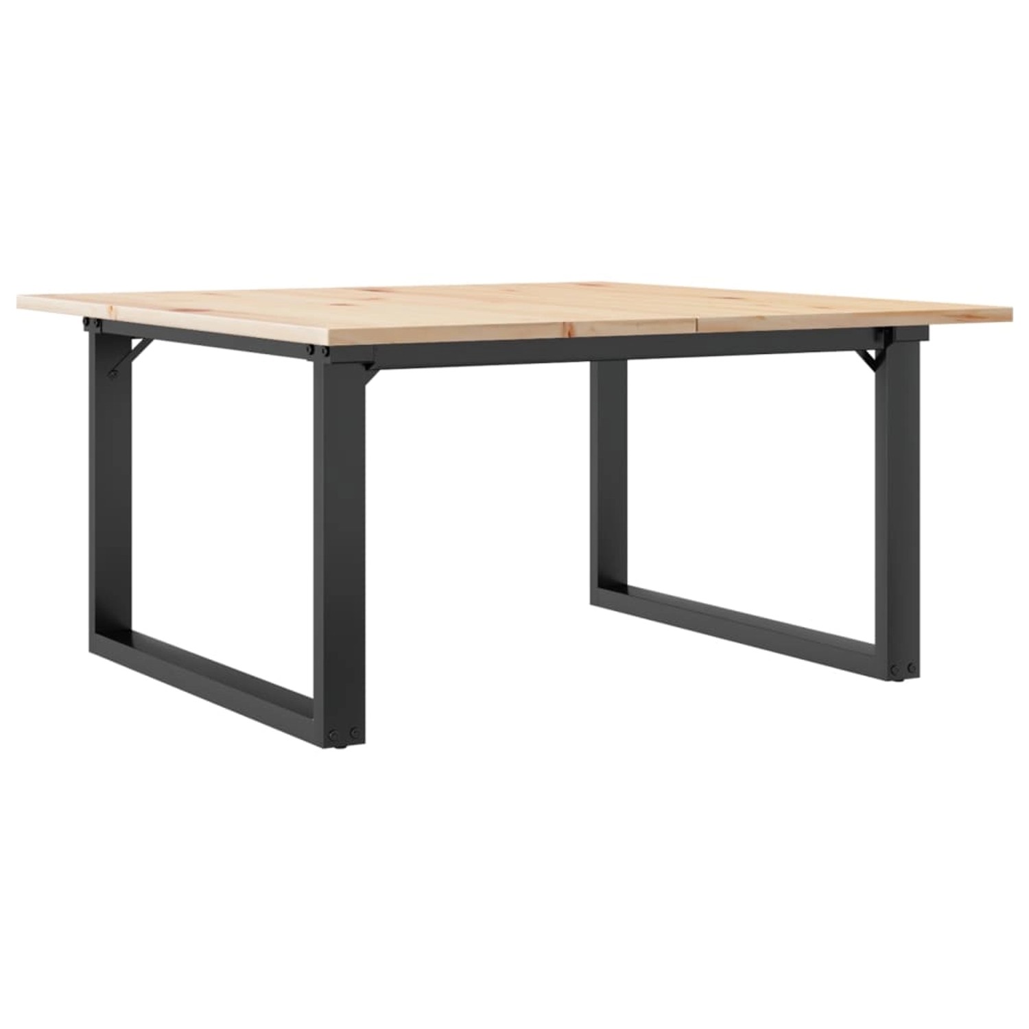 vidaXL Couchtisch O-Gestell 90x90x45cm Massivholz Kiefer und Gusseisen günstig online kaufen