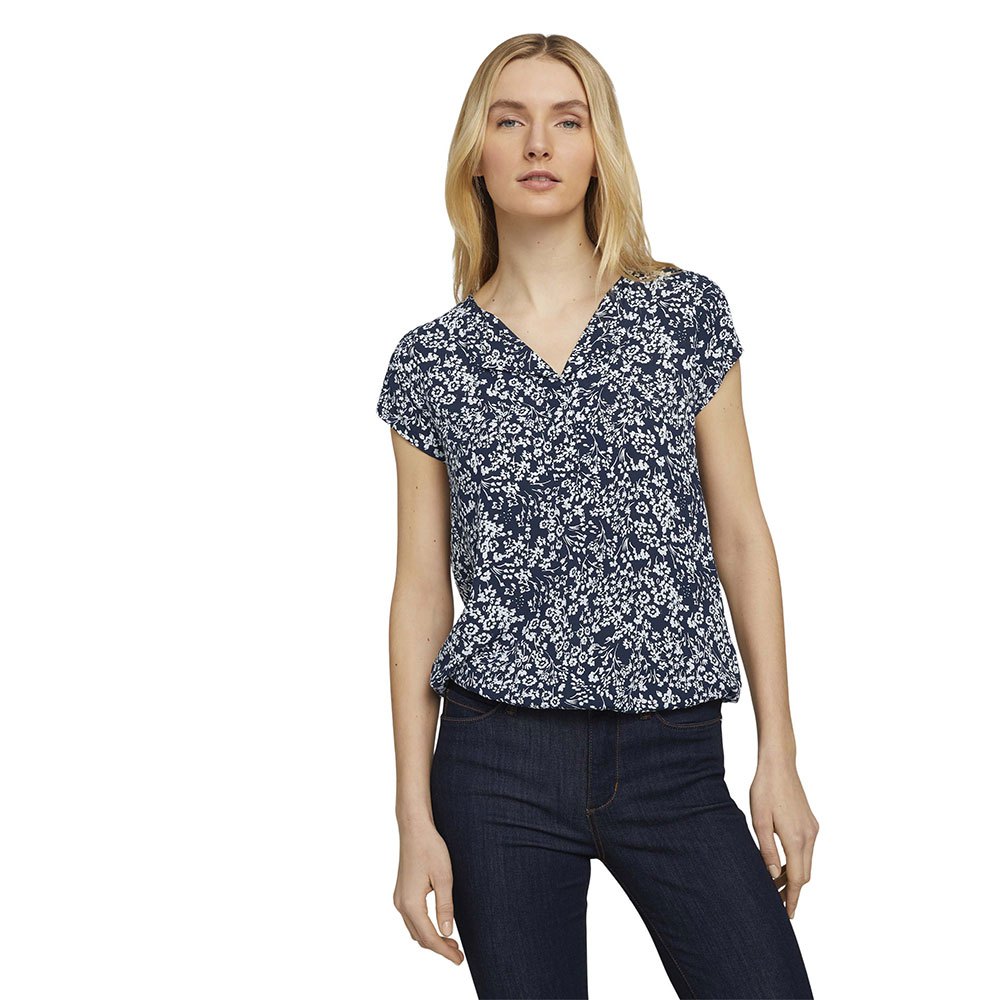 Tom Tailor Kurzarm T-shirt 46 Navy Offwhite Flower Design günstig online kaufen