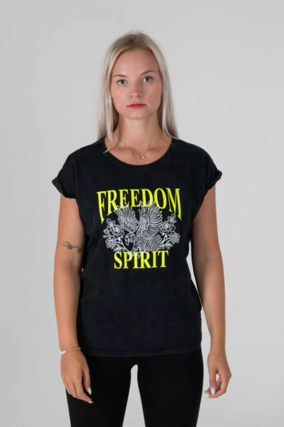 Be Famous Print-Shirt Classic Roll Up Freedom Spirit (1-tlg) günstig online kaufen