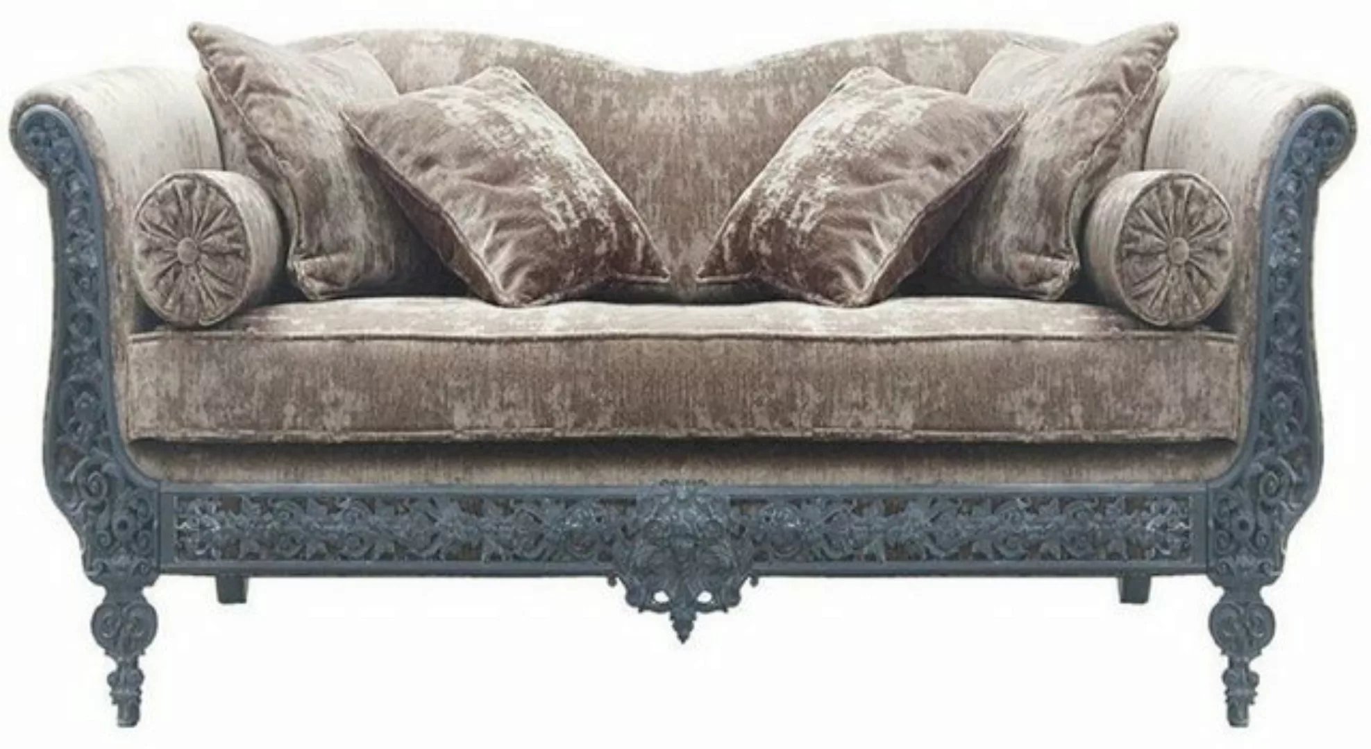 Casa Padrino Sofa Luxus Barock Sofa Hellgrau / Hellblau 147 x 100 x H. 83 c günstig online kaufen