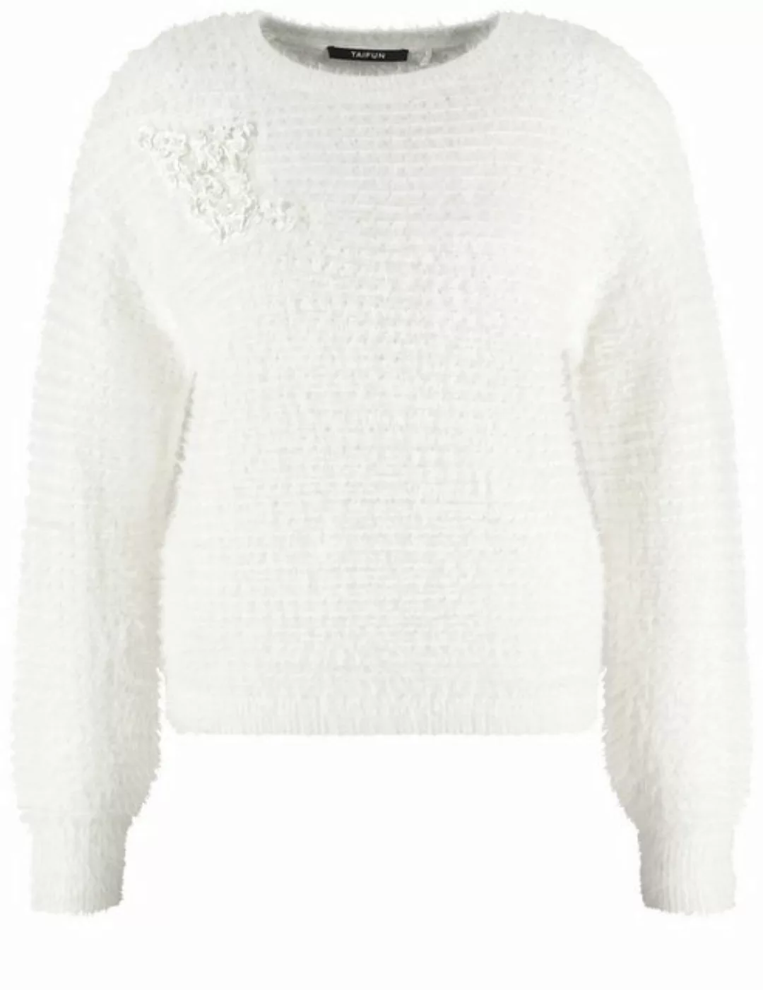 Taifun Rundhalspullover Flauschiger Pullover mit Pailletten-Detail günstig online kaufen