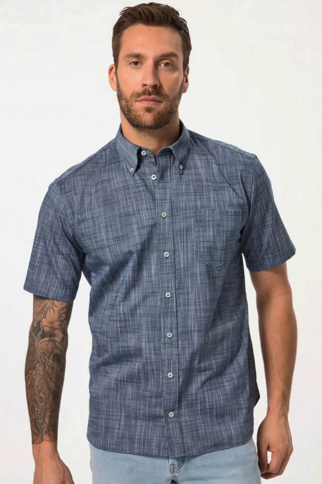 JP1880 Kurzarmhemd Karohemd Halbarm Buttondown-Kragen Modern Fit günstig online kaufen