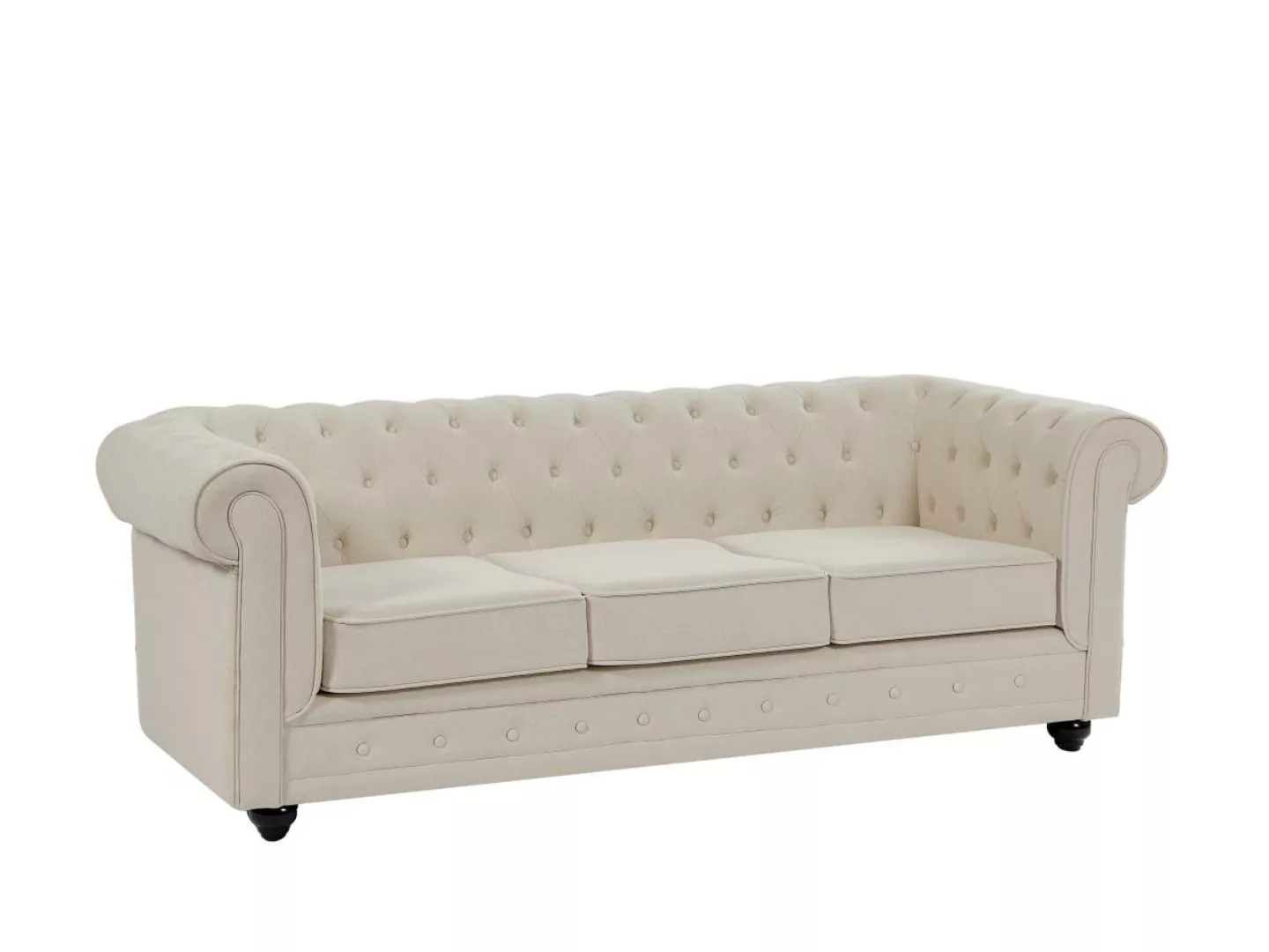 Sofa 3-Sitzer - Stoff - Beige - CHESTERFIELD günstig online kaufen