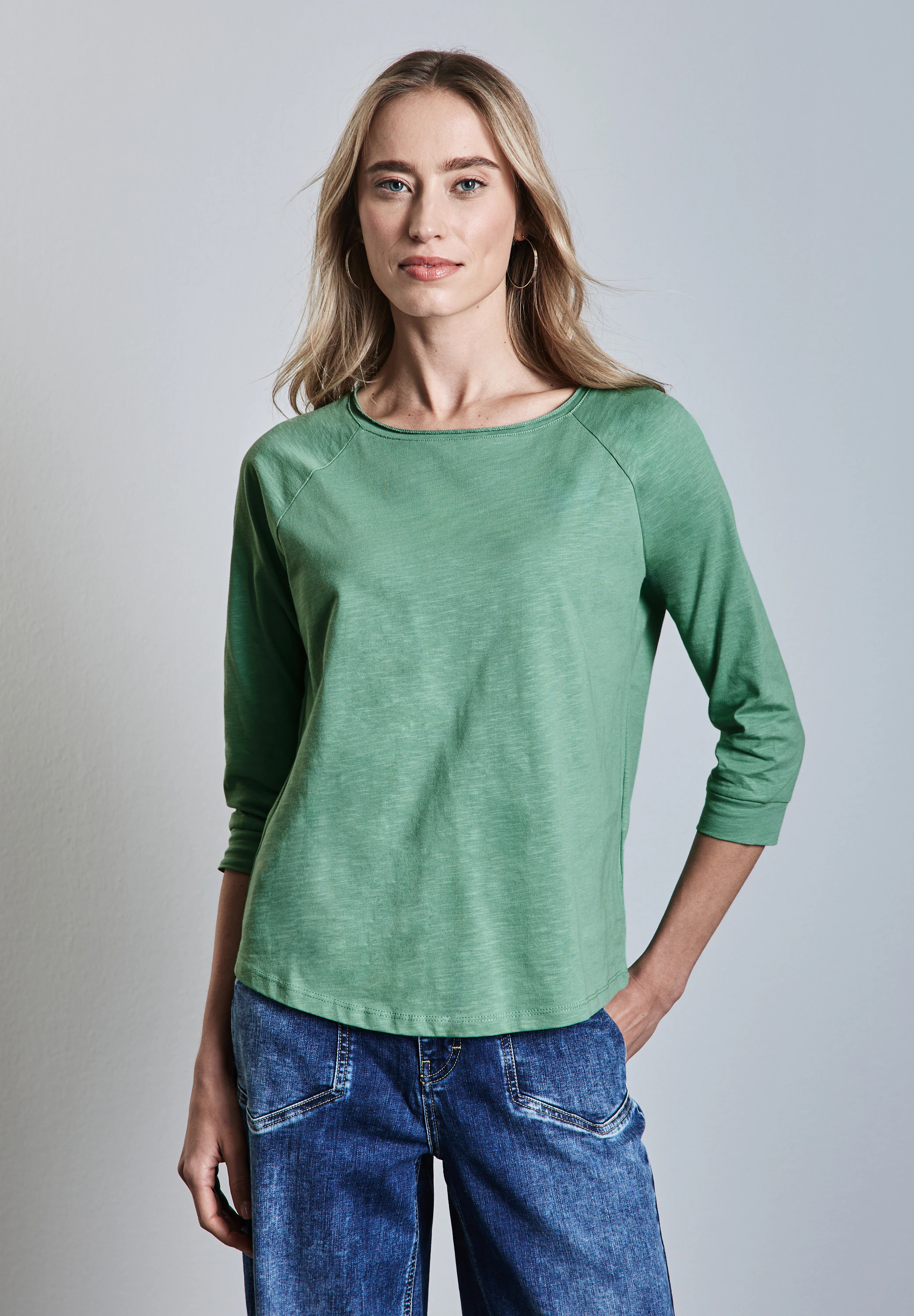 STREET ONE 3/4-Arm-Shirt, aus reiner Baumwolle günstig online kaufen