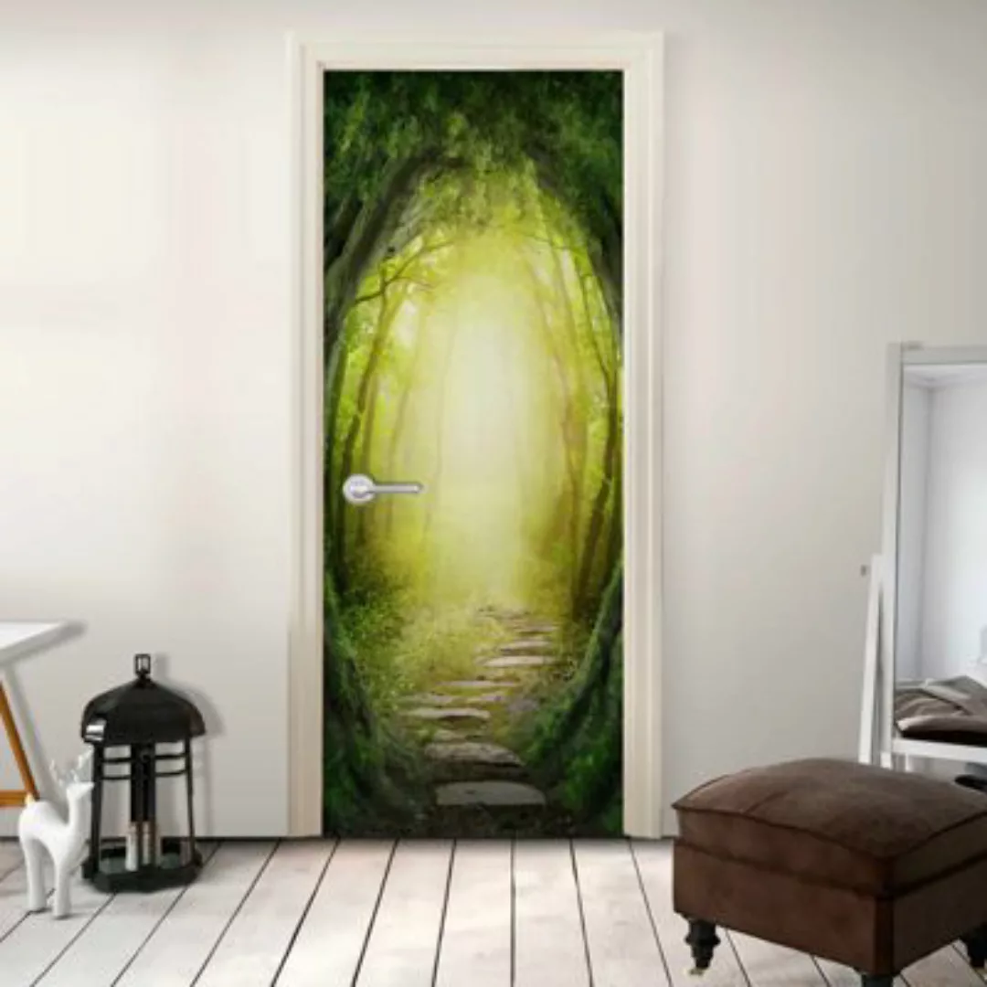 artgeist Türtapete The Forest of Fantasy grün/gelb Gr. 70 x 210 günstig online kaufen
