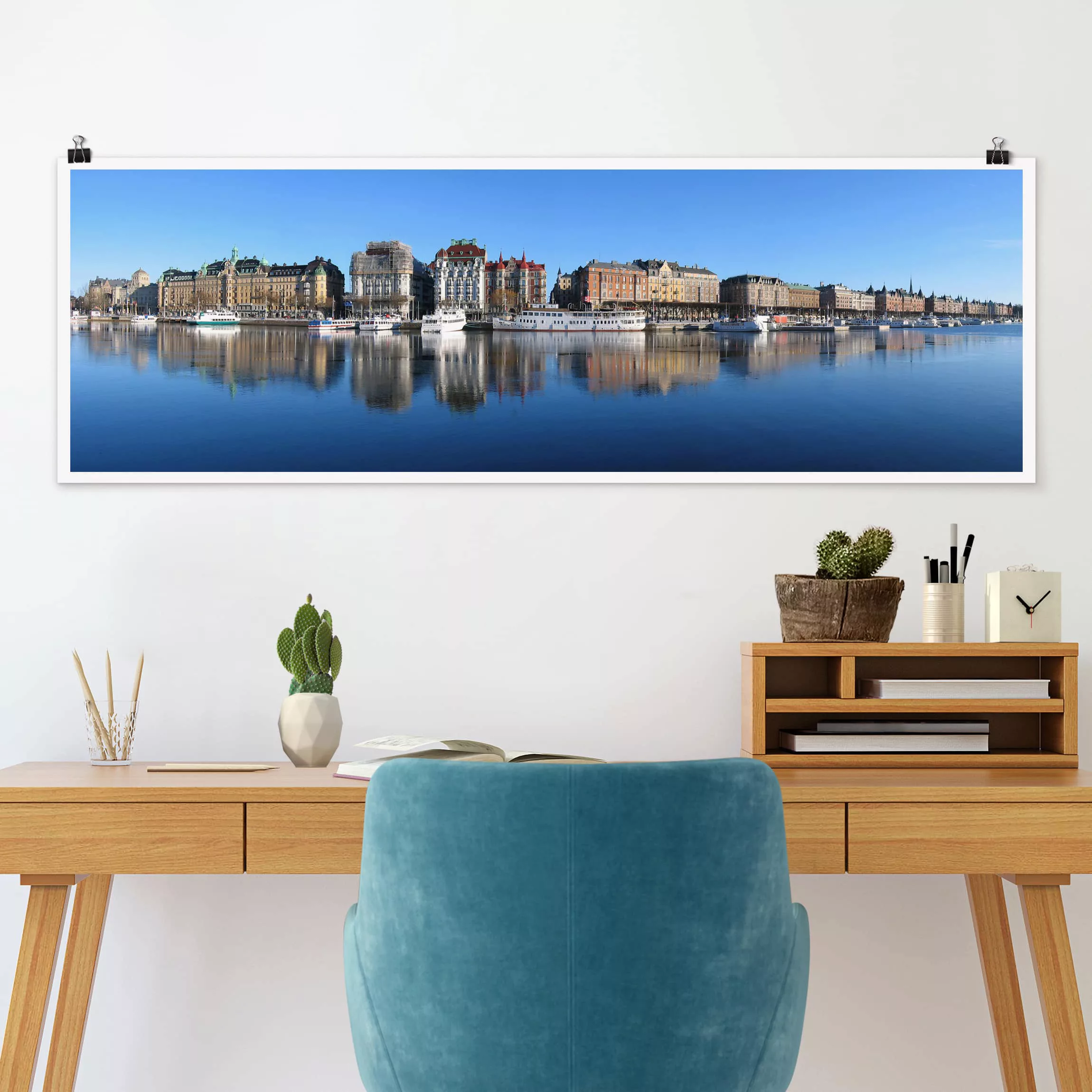 Panorama Poster Architektur & Skyline Stockholm günstig online kaufen