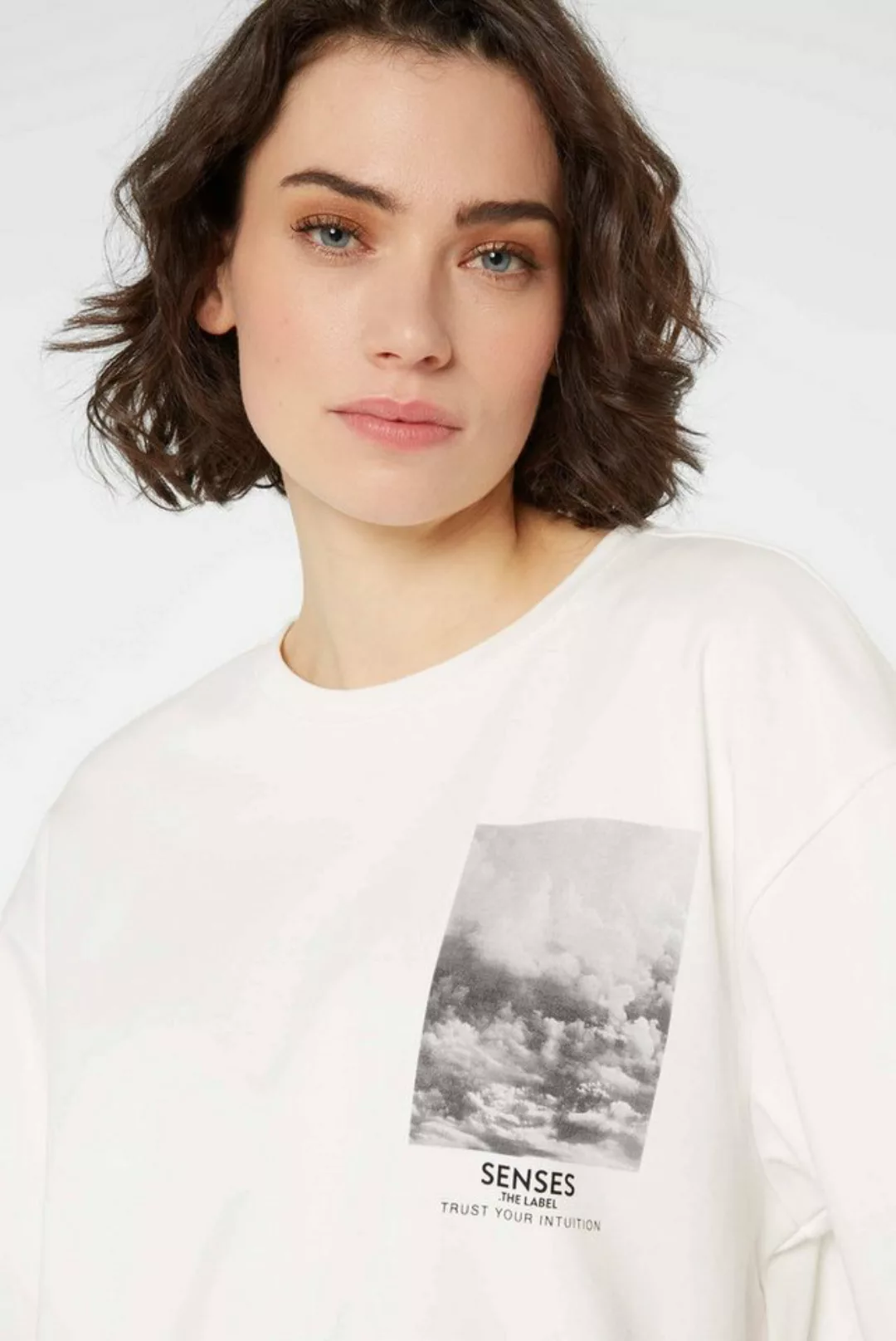 SENSES.THE LABEL Rundhalsshirt aus Baumwolle günstig online kaufen