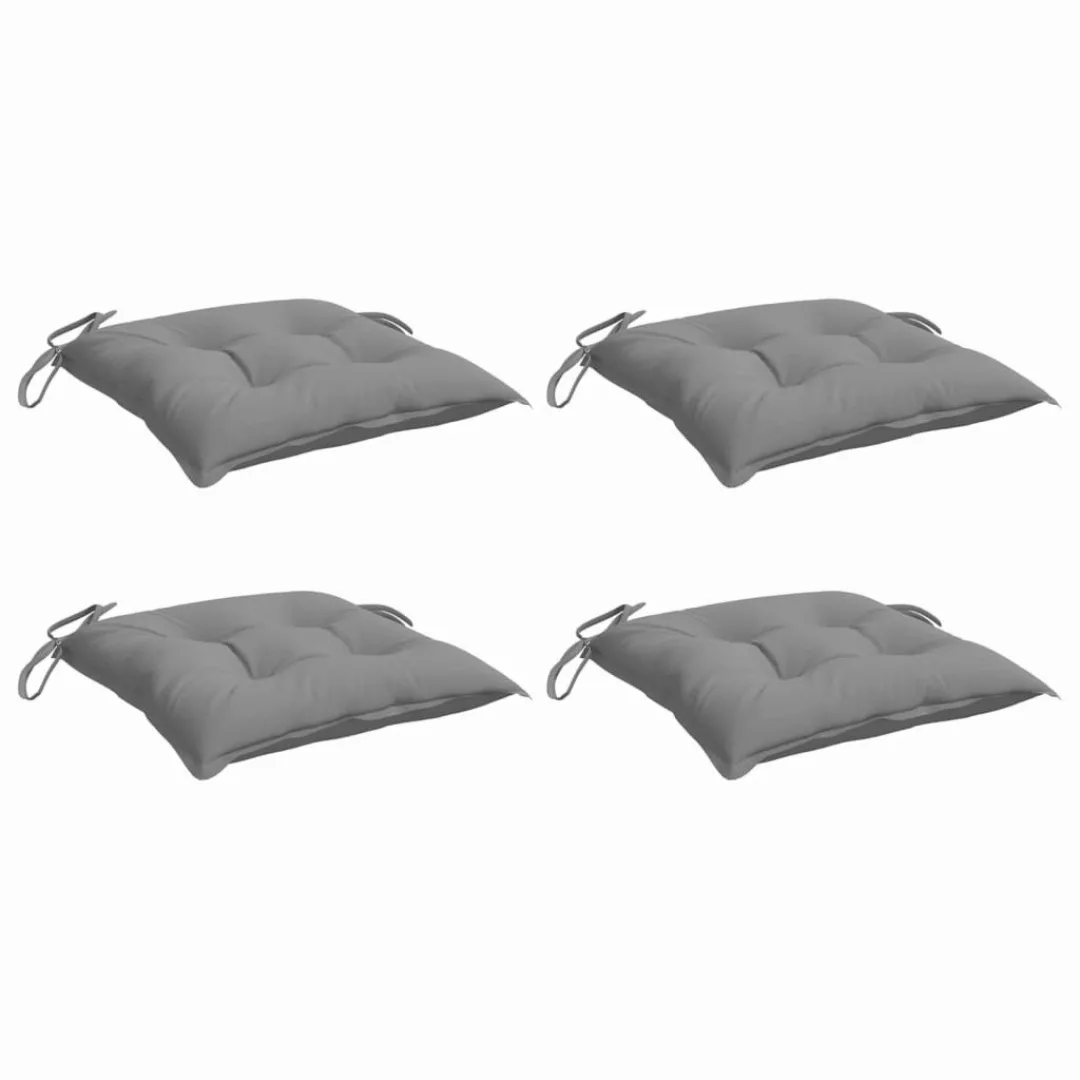 vidaXL Sitzauflage Stuhlkissen 4 Stk. Grau günstig online kaufen