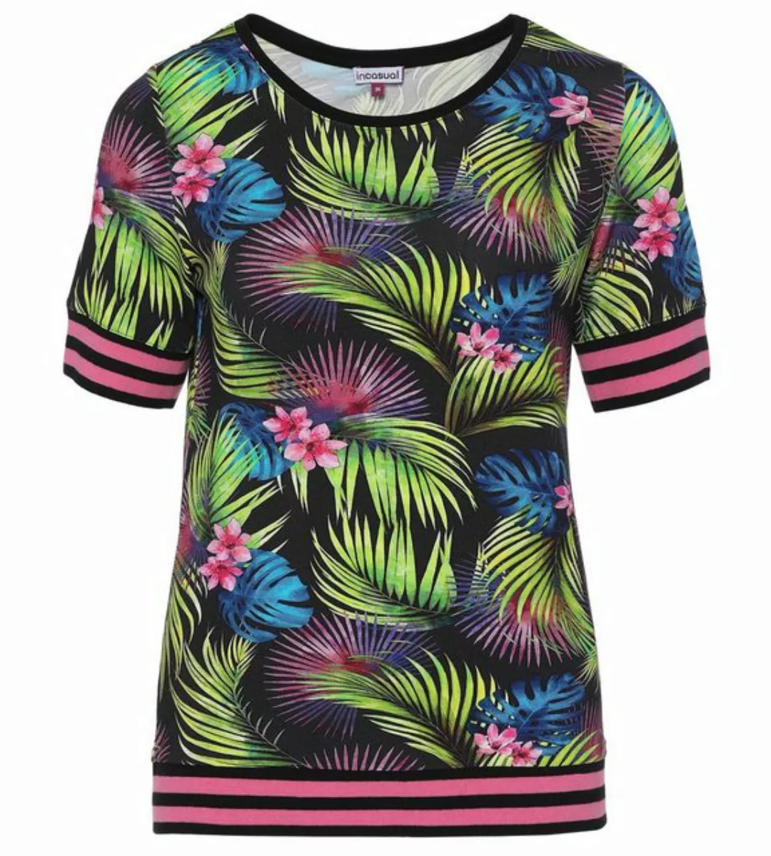 incasual Blusenshirt Druckbluse koerpernah mit Tropic-Print günstig online kaufen