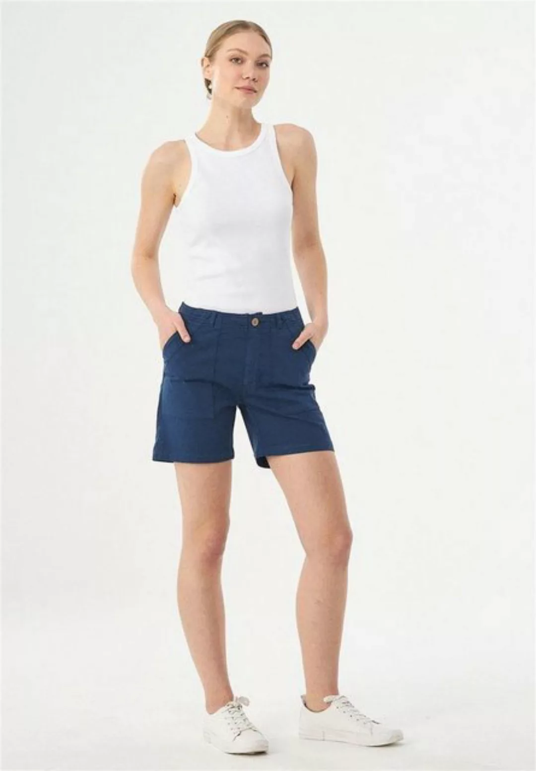 ORGANICATION Shorts Women's Garment Dyed Shorts in Petrol Blue günstig online kaufen