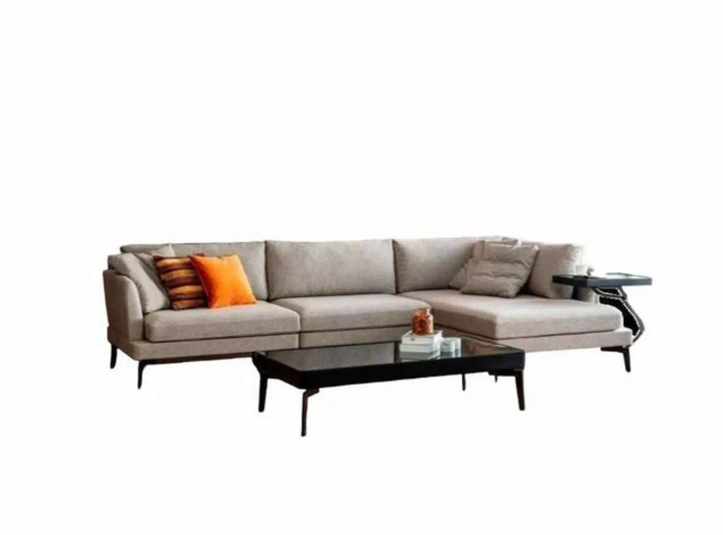 JVmoebel Ecksofa Stoffsofa Ecksofa L Form Sofa Sofas Grau Stoff Wohnzimmer günstig online kaufen