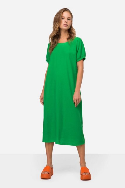 Laurasøn Sommerkleid Leinenmix-Kleid Wide Fit Rundhals günstig online kaufen