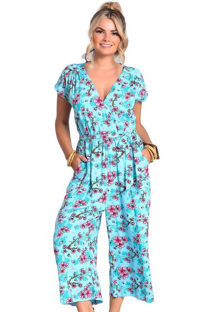 Hell Bunny Jumpsuit Louella Retro Blumen Print Vintage Blüten Overall Relax günstig online kaufen