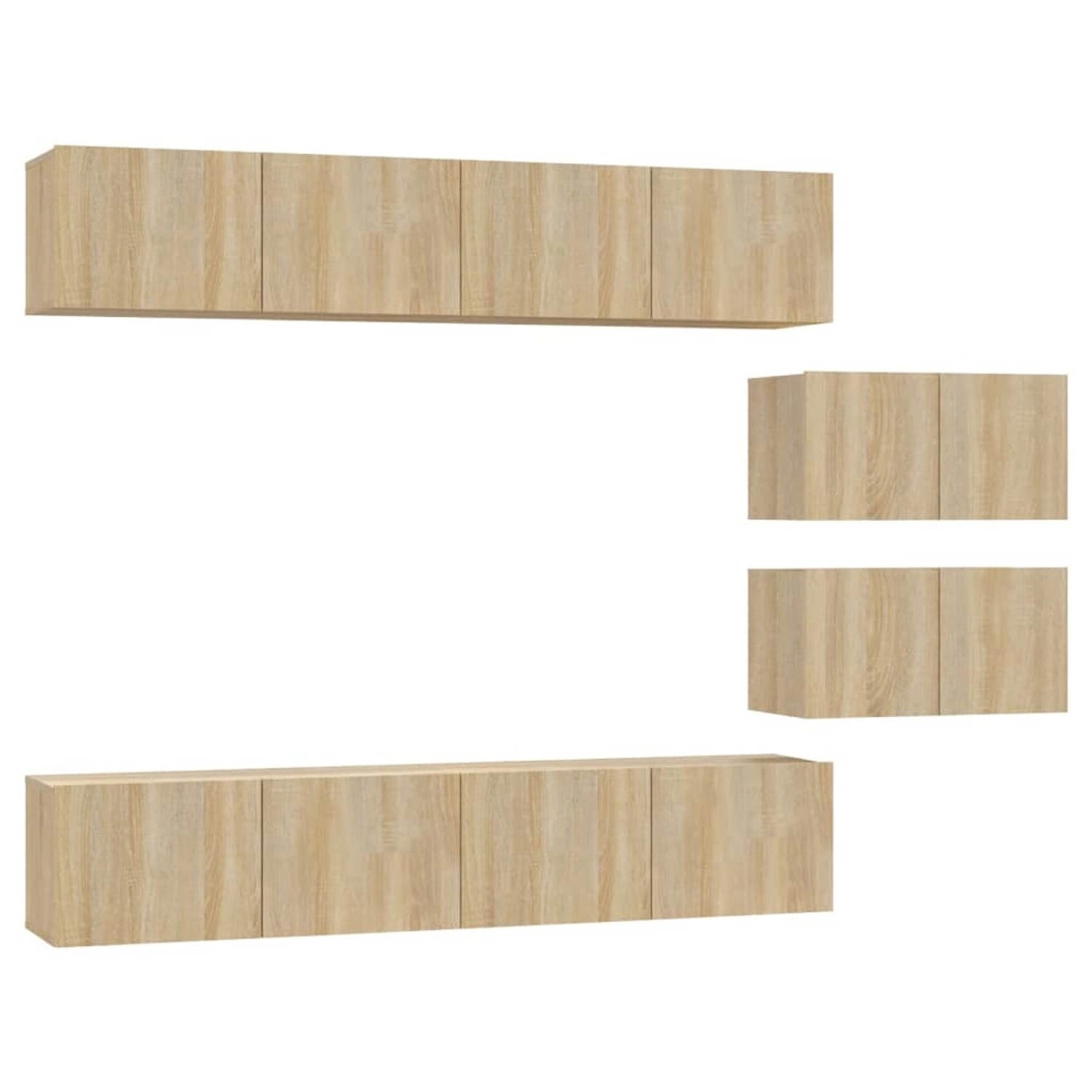 vidaXL 6-tlg. TV-Schrank-Set Sonoma-Eiche Holzwerkstoff 7 günstig online kaufen