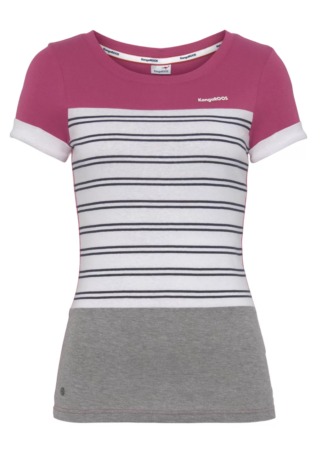 KangaROOS T-Shirt, im trendigen Streifen & Colorblocking-Mix - NEUE KOLLEKT günstig online kaufen