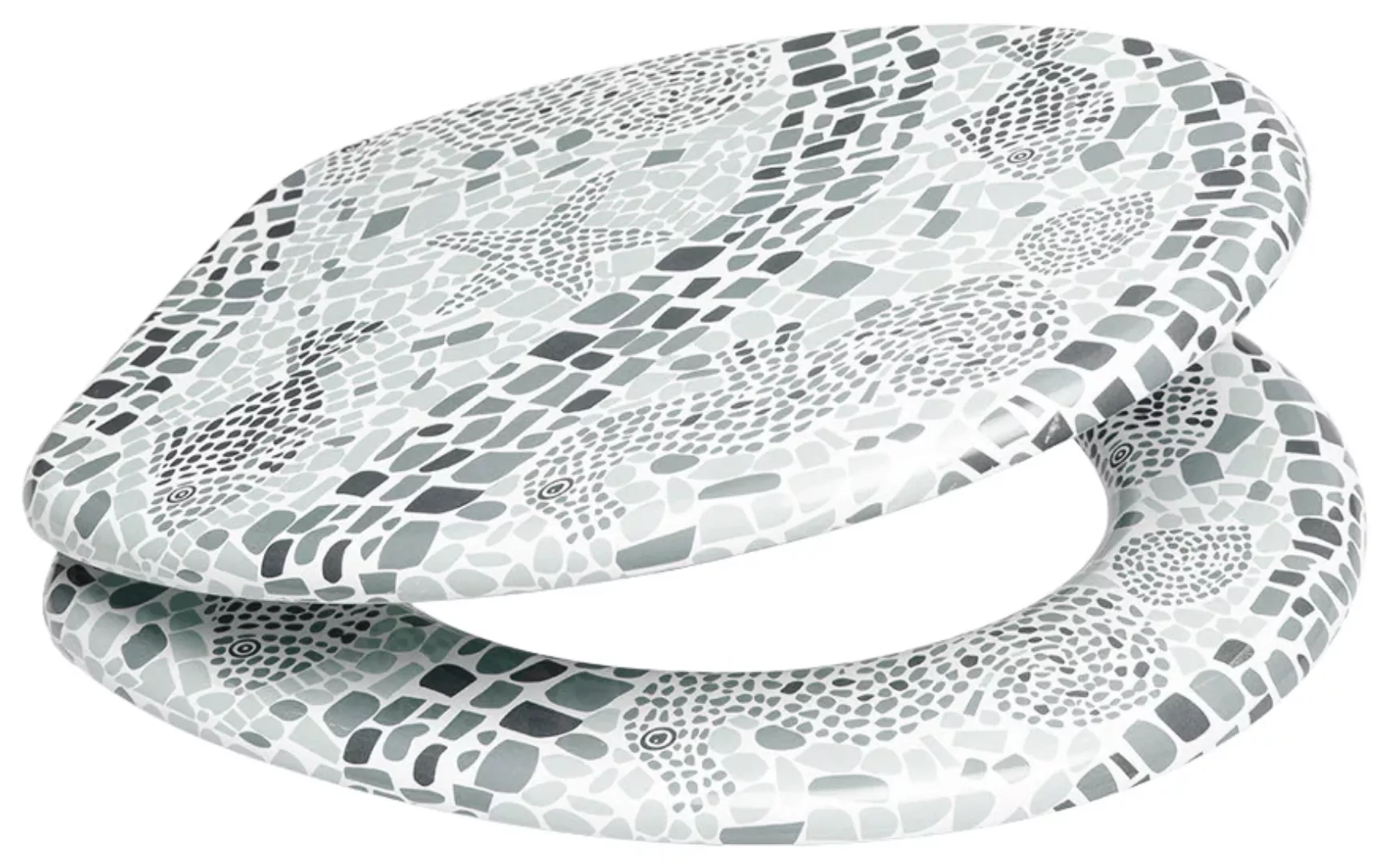 Sanilo WC-Sitz "Mosaic World Grey", mit Absenkautomatik günstig online kaufen