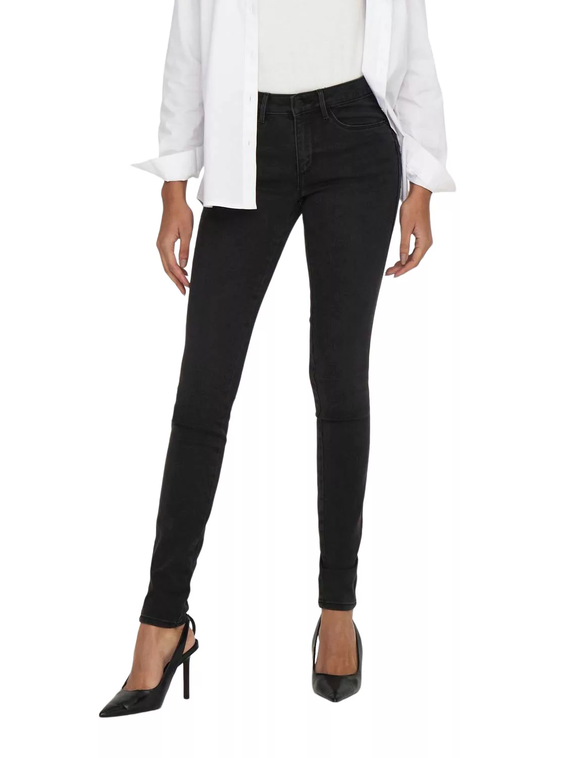Only Damen Jeans ONLROYAL LIFE REG SK DNM BJ13963 - Skinny Fit - Schwarz - günstig online kaufen