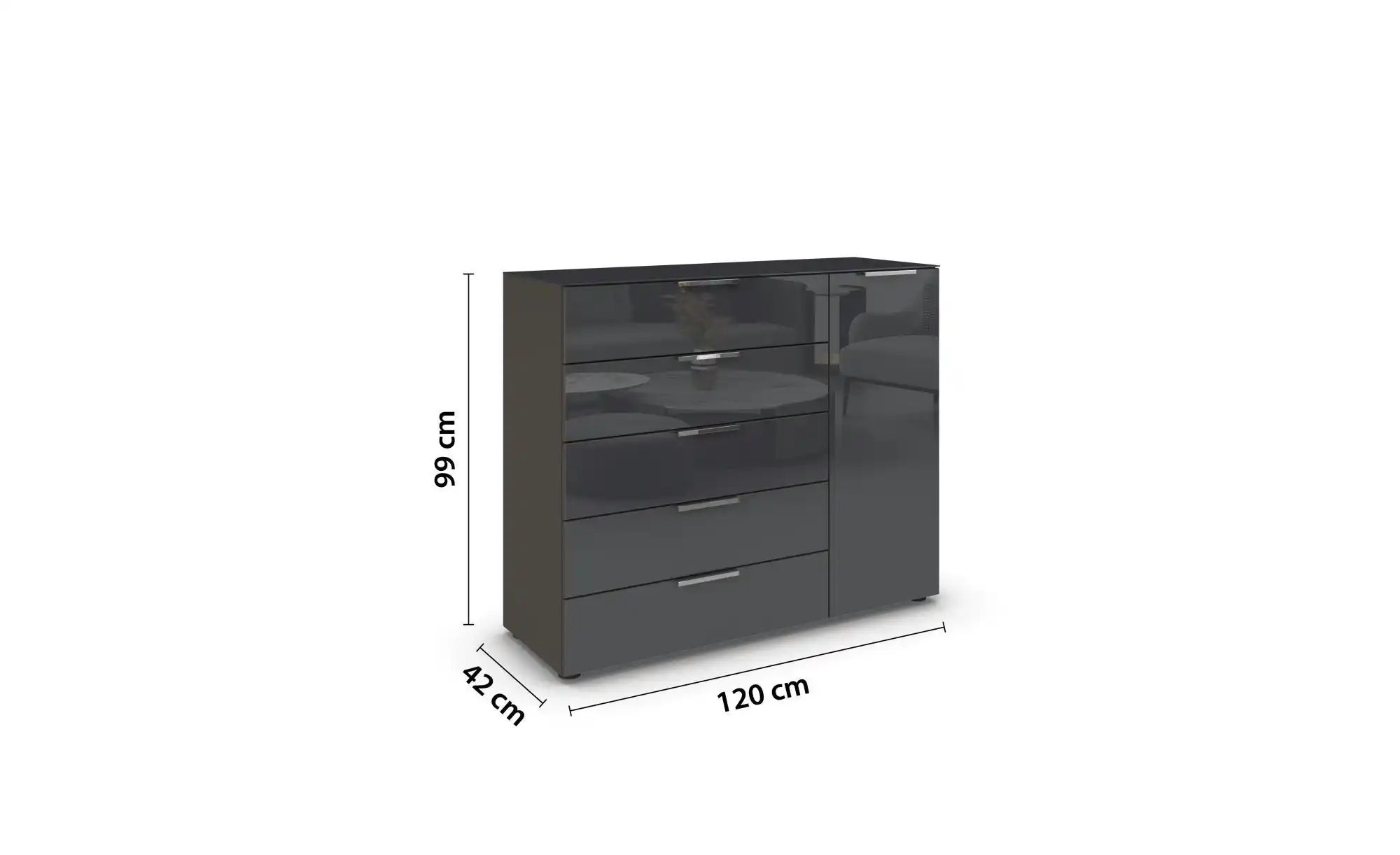 Sideboard   ¦ schwarz ¦ Maße (cm): B: 120 H: 99 Kommoden & Sideboards > Sid günstig online kaufen