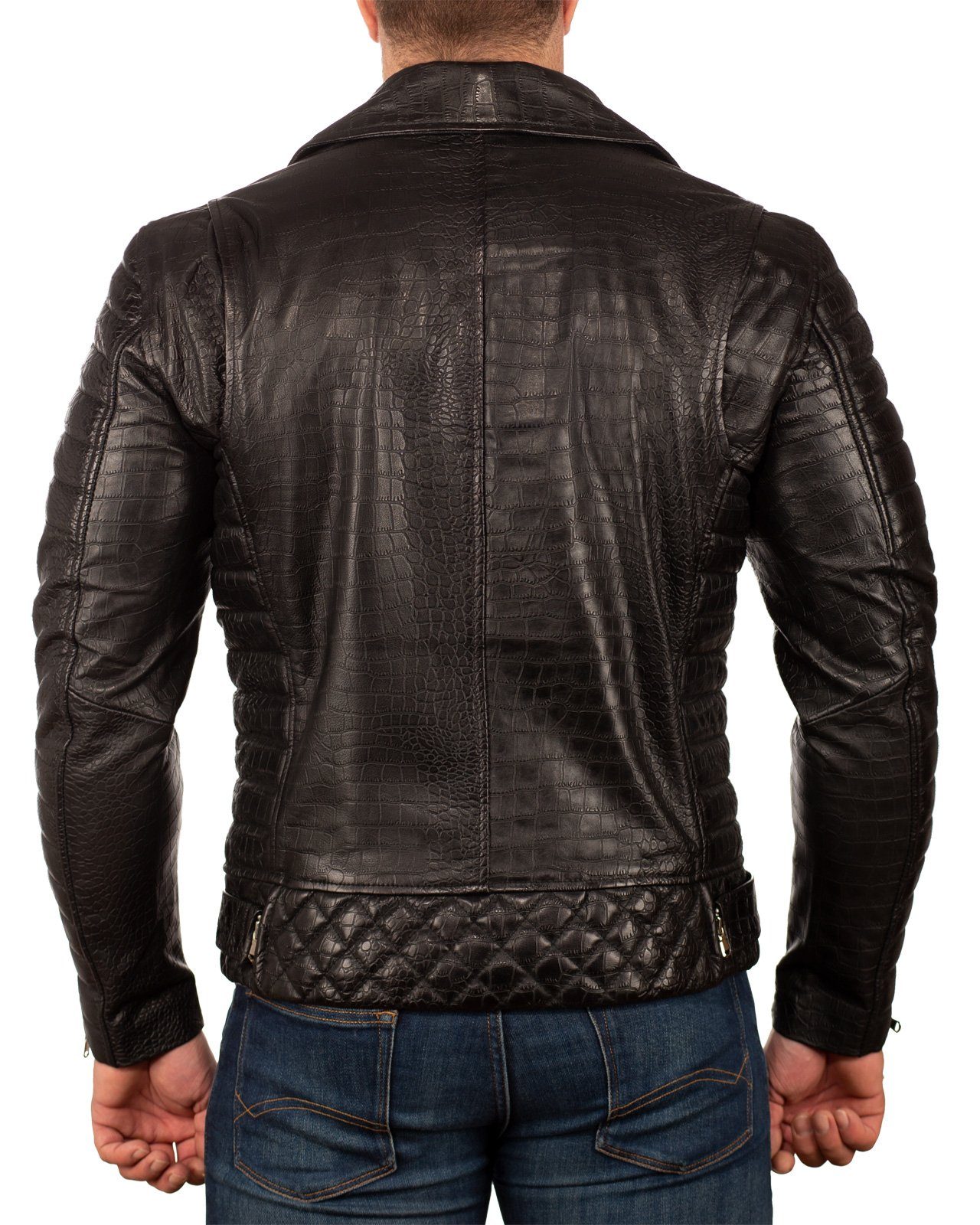 Reichstadt Lederjacke Herren Regular Fit Bikerjacke günstig online kaufen