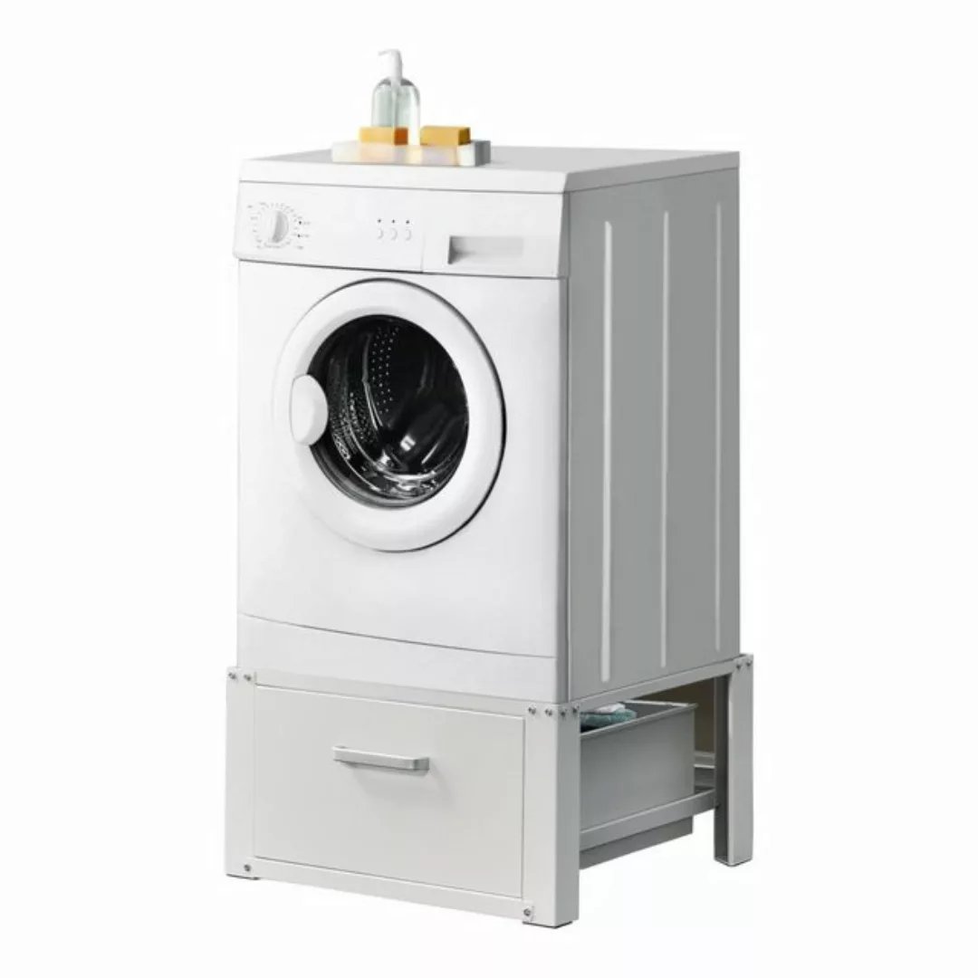 en.casa Waschmaschinenuntergestell Sockel Podest inkl. Schublade + Seitenve günstig online kaufen