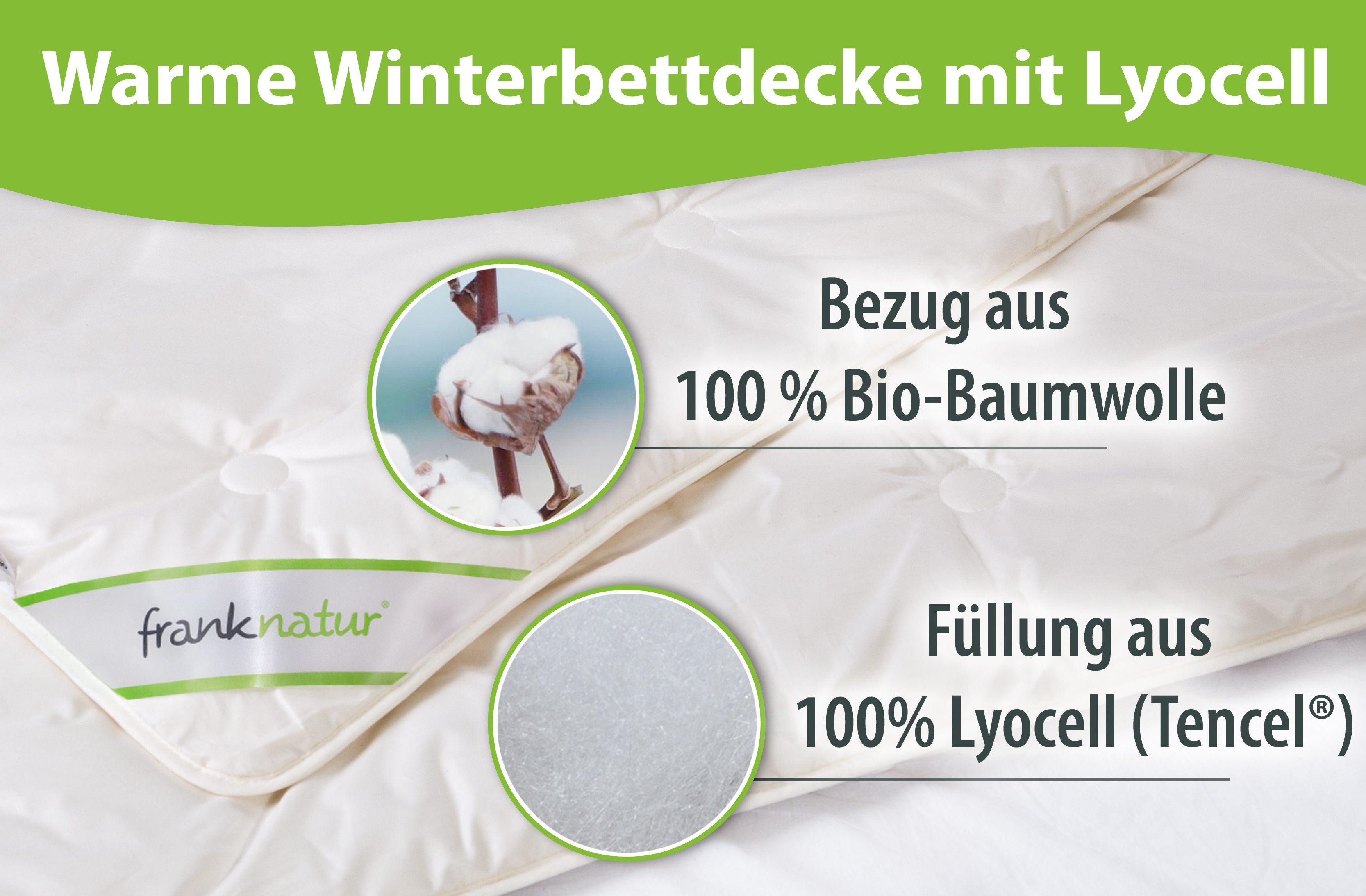 franknatur Naturfaserbettdecke Winterdecke Lyocell Bio, Füllung: günstig online kaufen