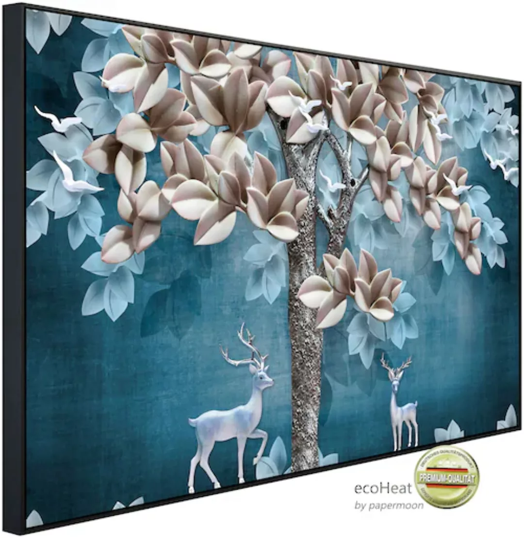 Papermoon Infrarotheizung »Muster mit Blumen und Hirschen« günstig online kaufen