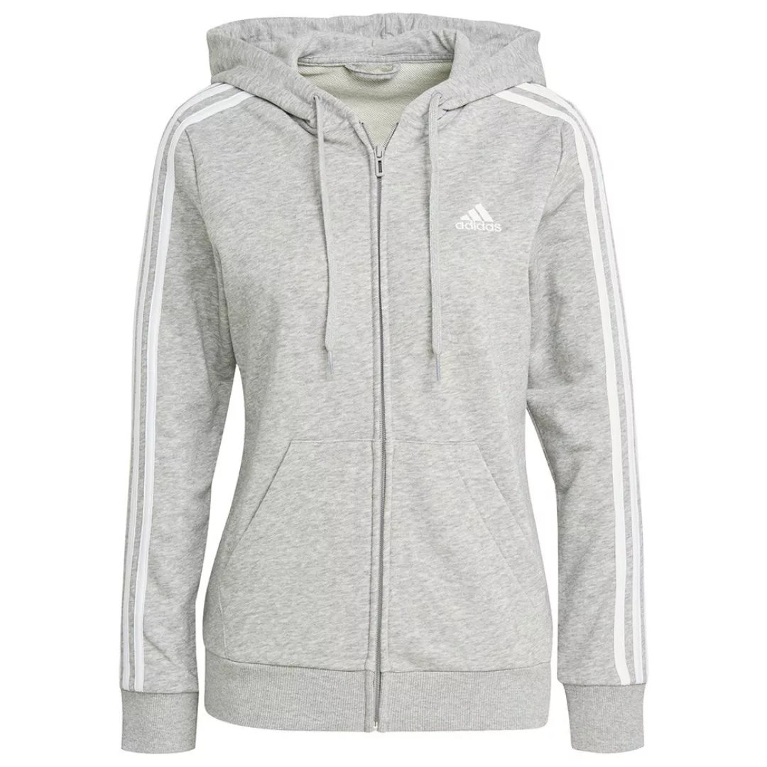 Adidas 3 Stripes Ft Sweatshirt Mit Reißverschluss 2XS Medium Grey Heather / günstig online kaufen